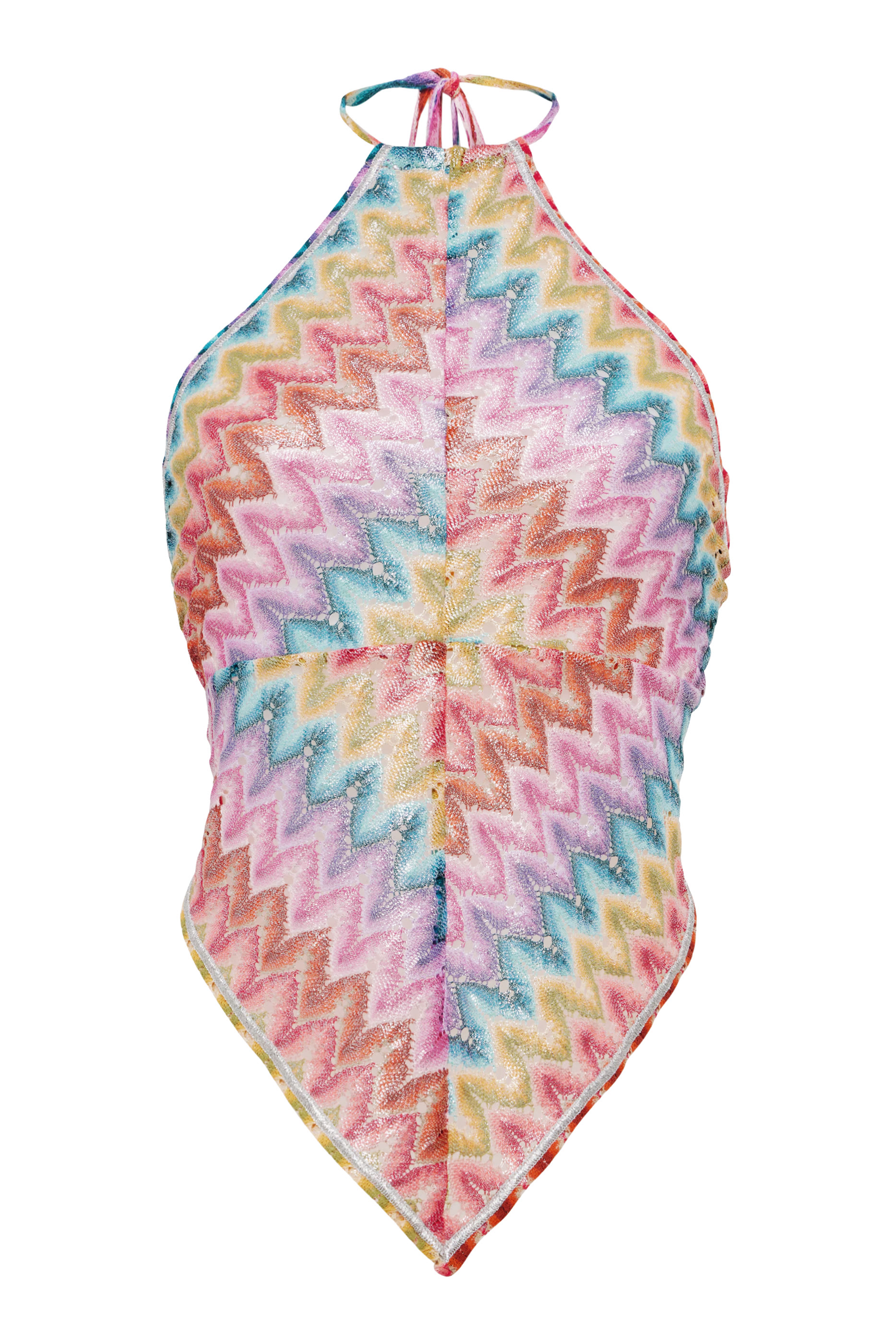 Zigzag Cotton-Blend Lam&eacute; Top