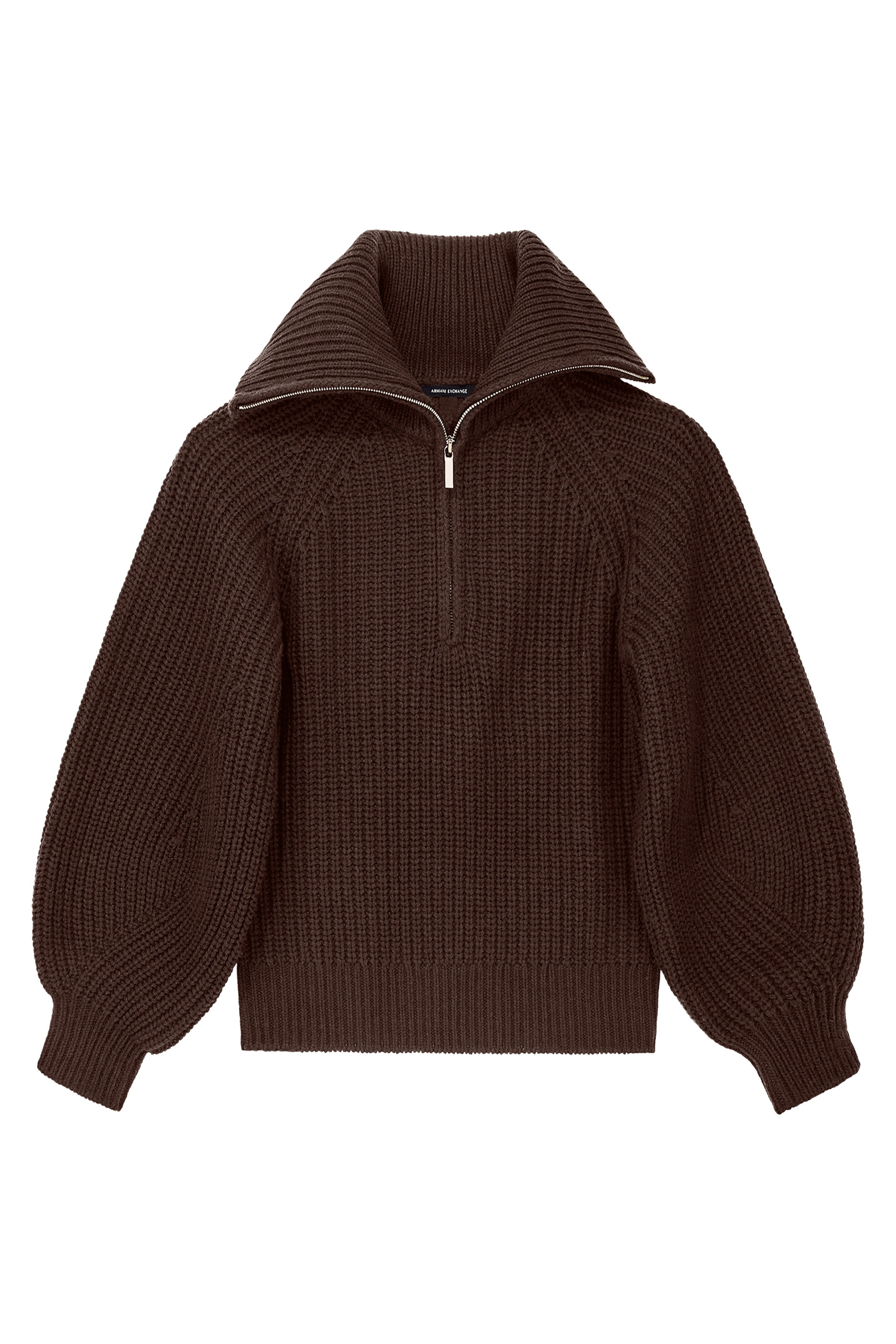 Chunky Knit and Ribbed Collar Pullover