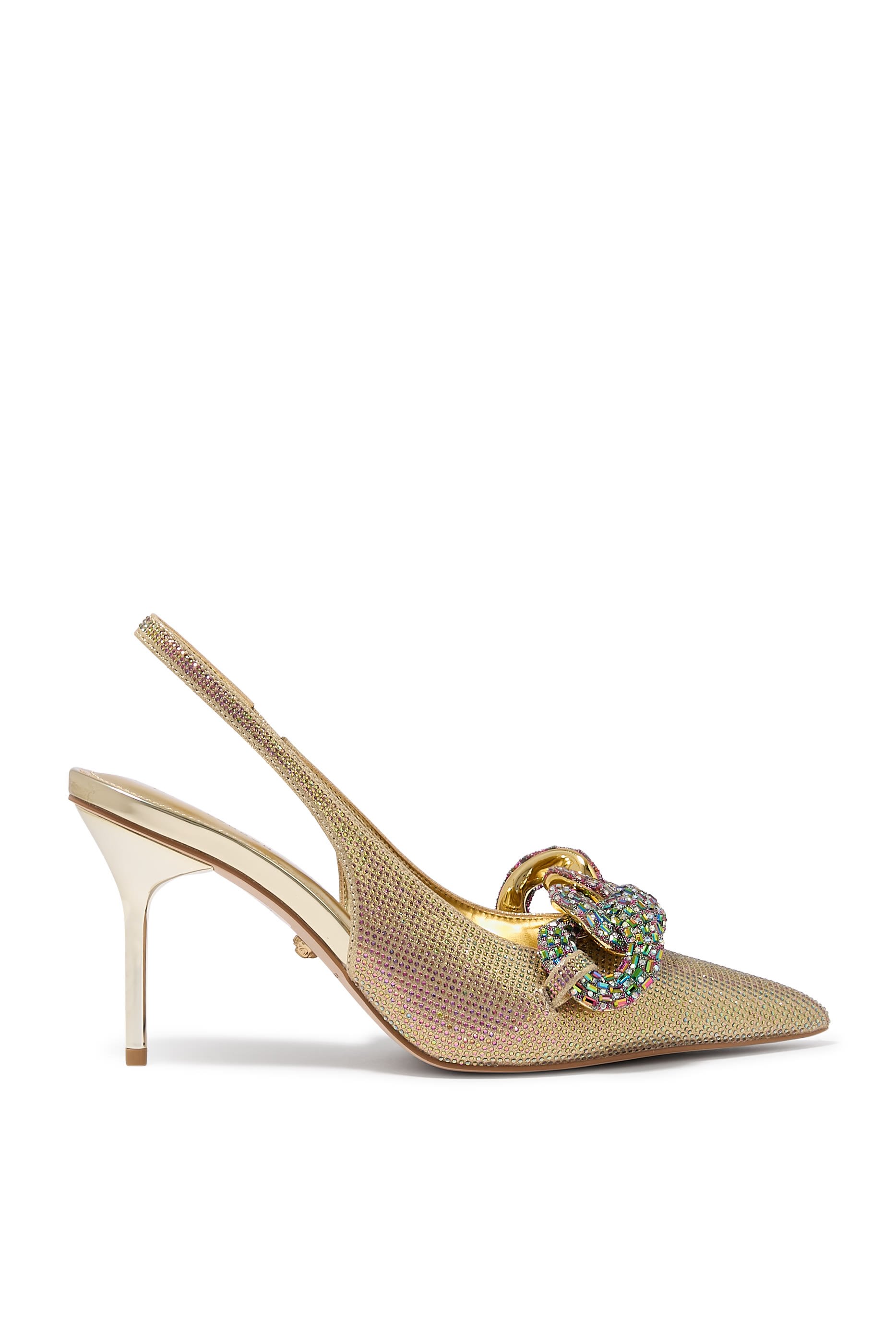 Crystal Chain 85 Slingback Pumps