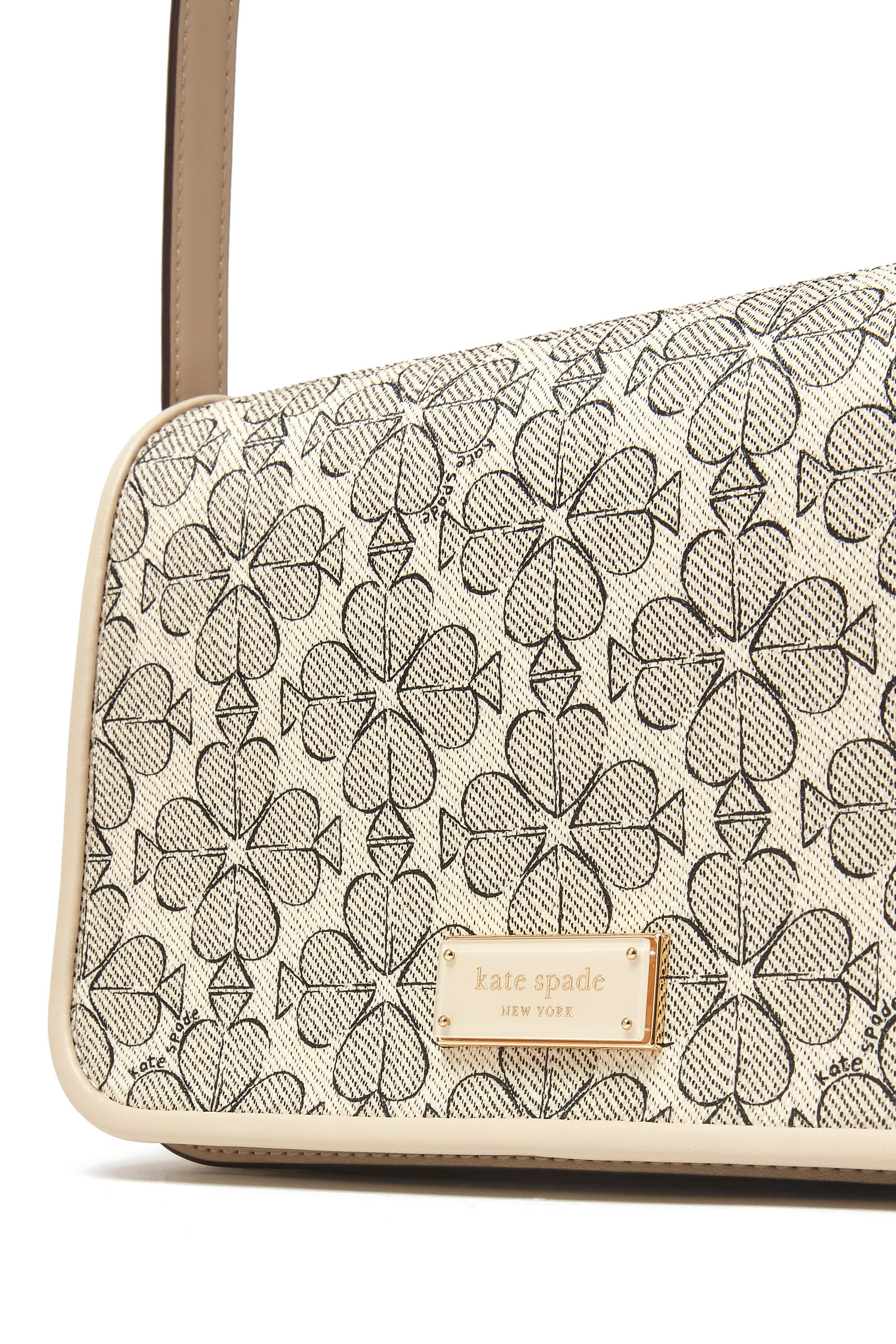 Spade Flower Jacquard Small Flap Crossbody Bag