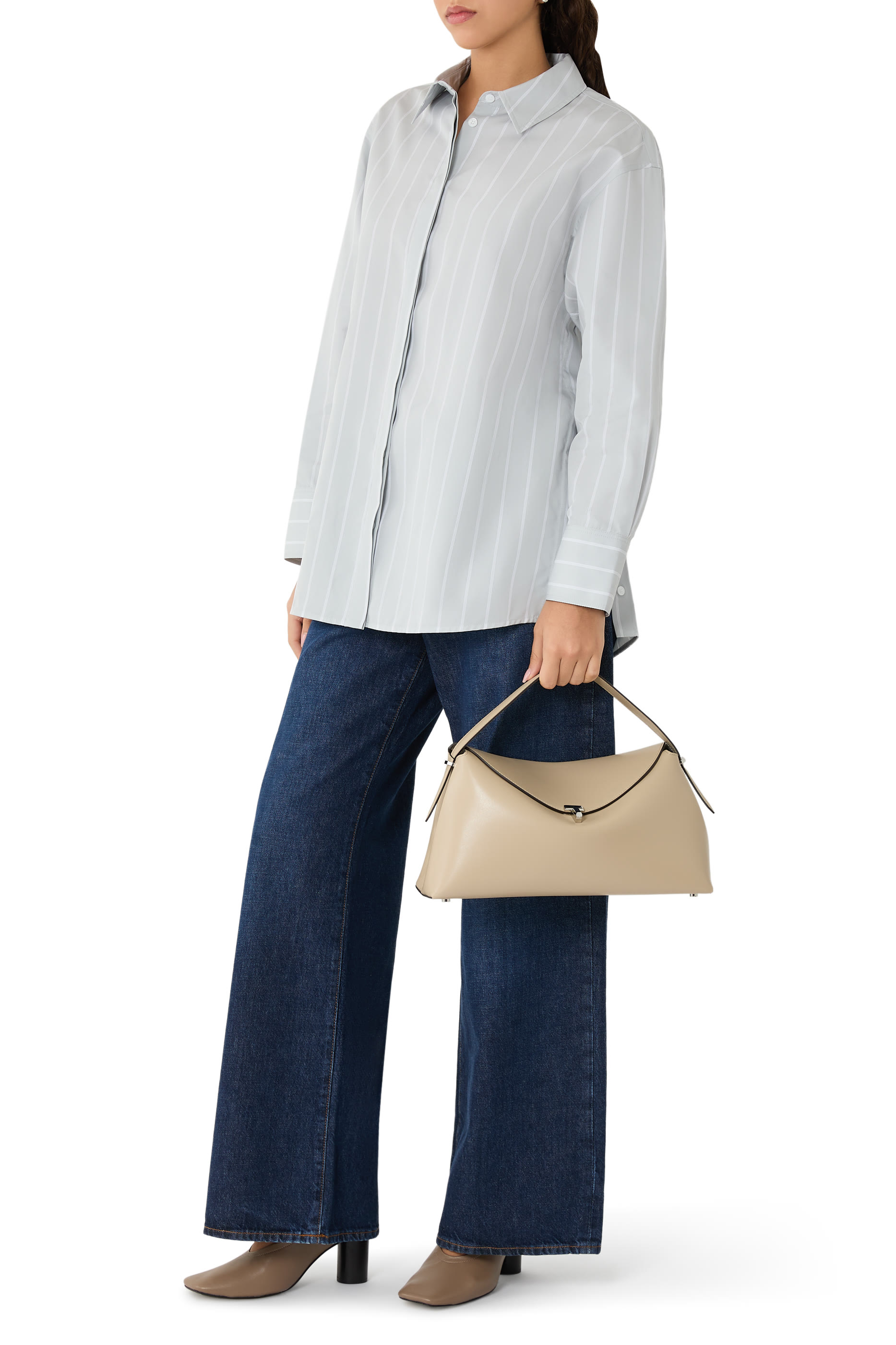  T-Lock Leather Top Handle Bag