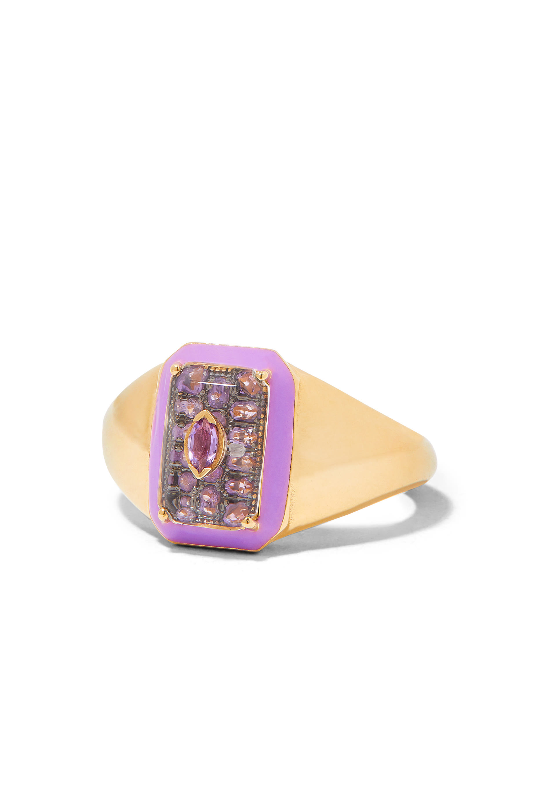 Pinky Ring, 18k Yellow Gold & Amethyst