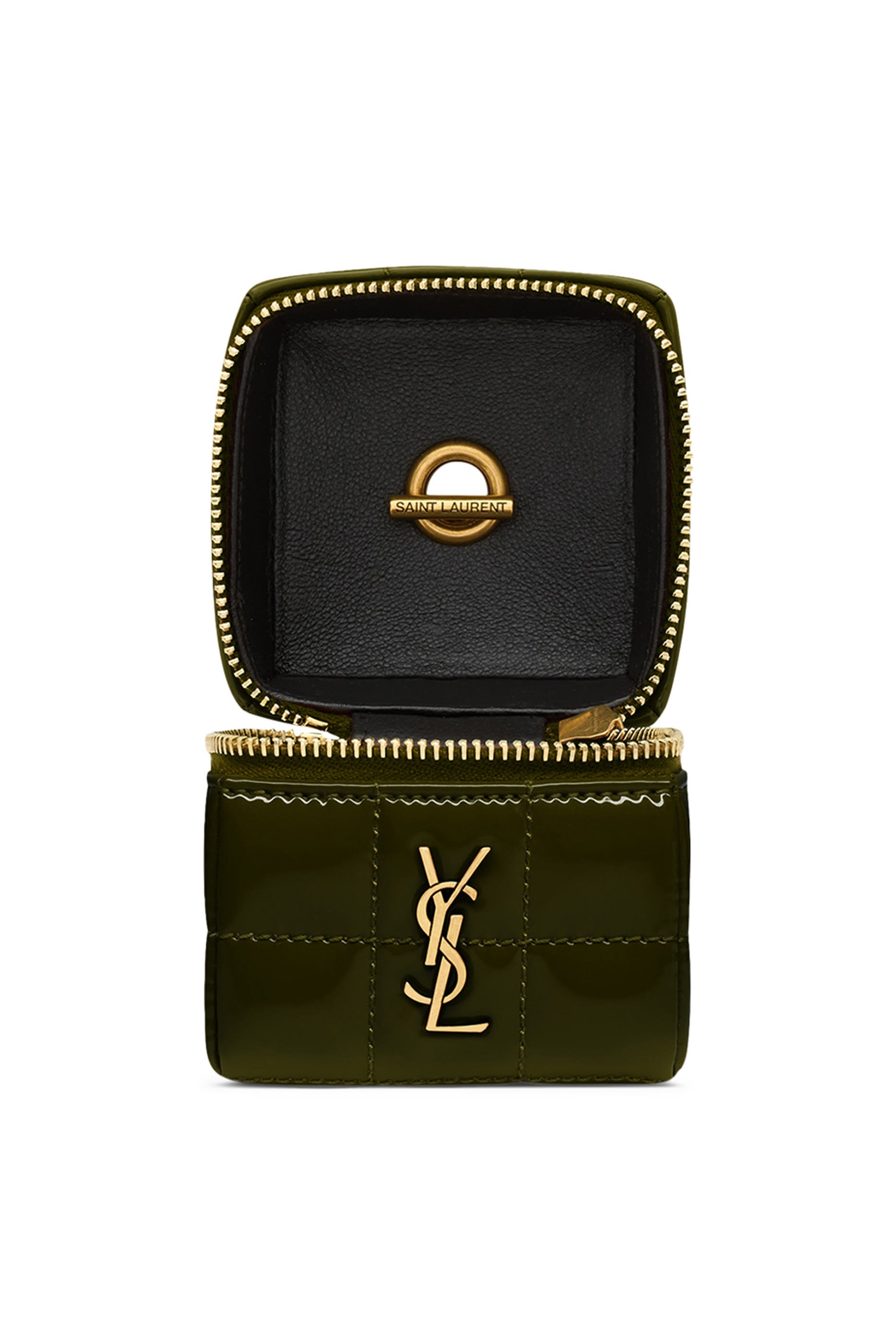 Cassandre Matelassé Carré Mini Cube in Patent Leather