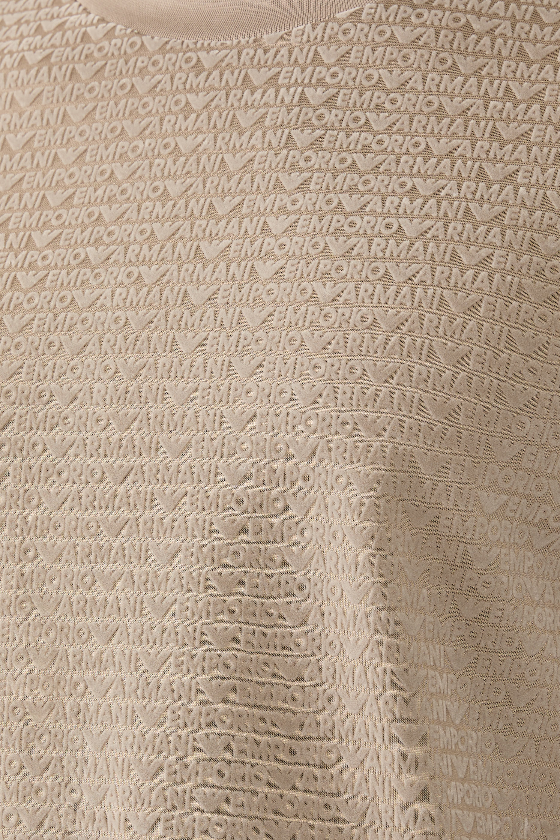 All-Over Flocked Logo Lettering T-Shirt