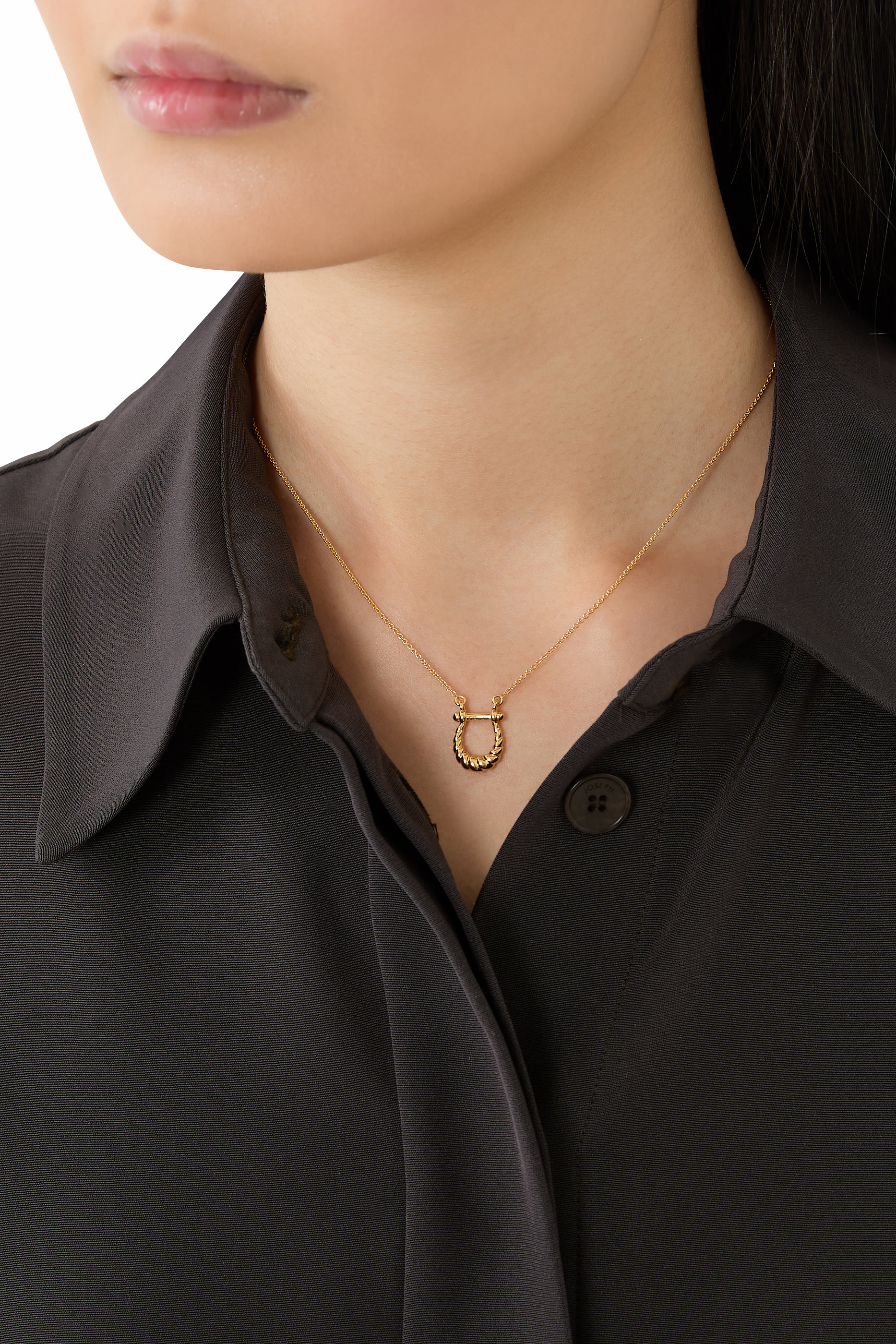  Lunar New Year Horseshoe Pendant Necklace, 18k Recycled Gold Vermeil on Brass