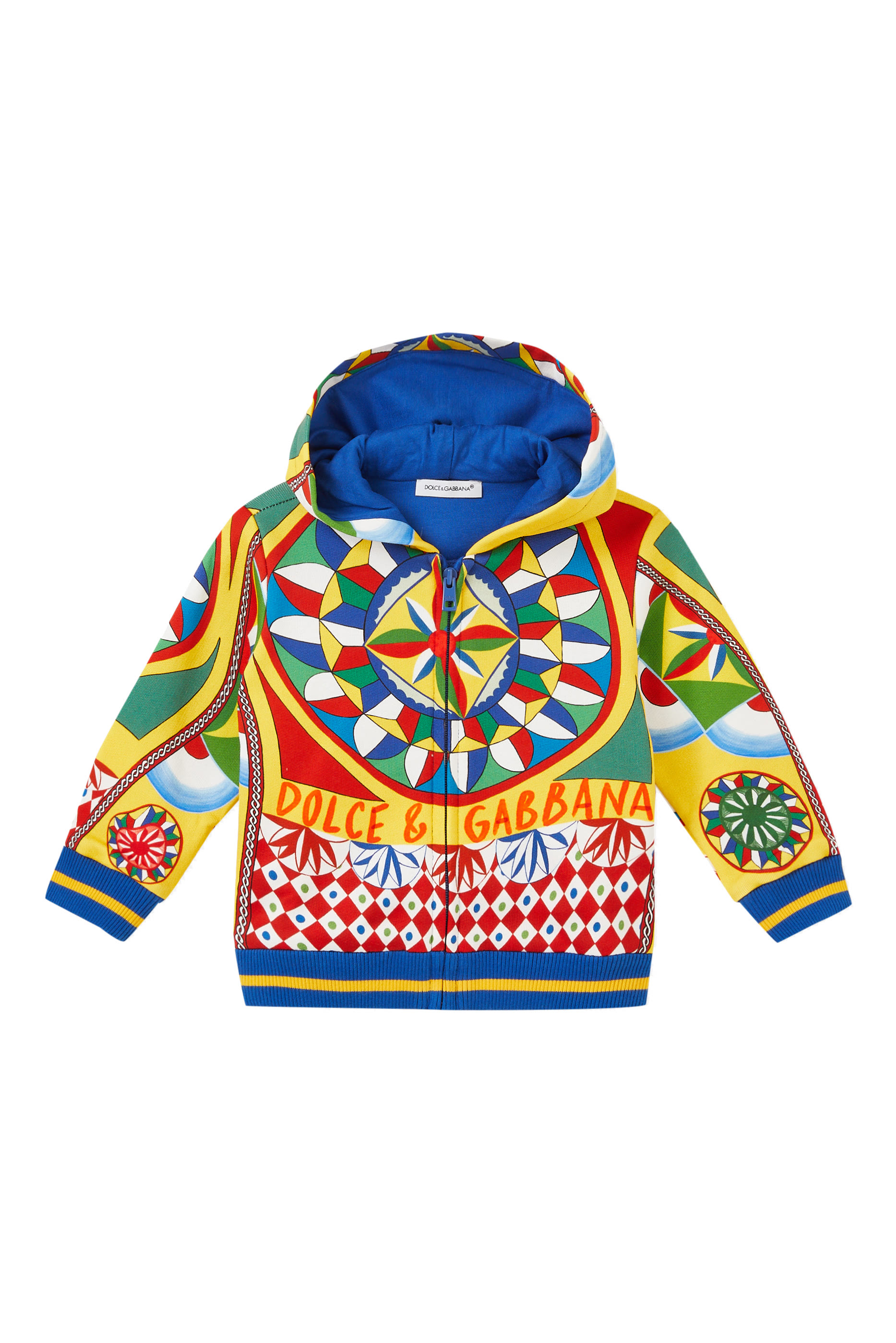 Kids Carretto Print Cotton Hoodie