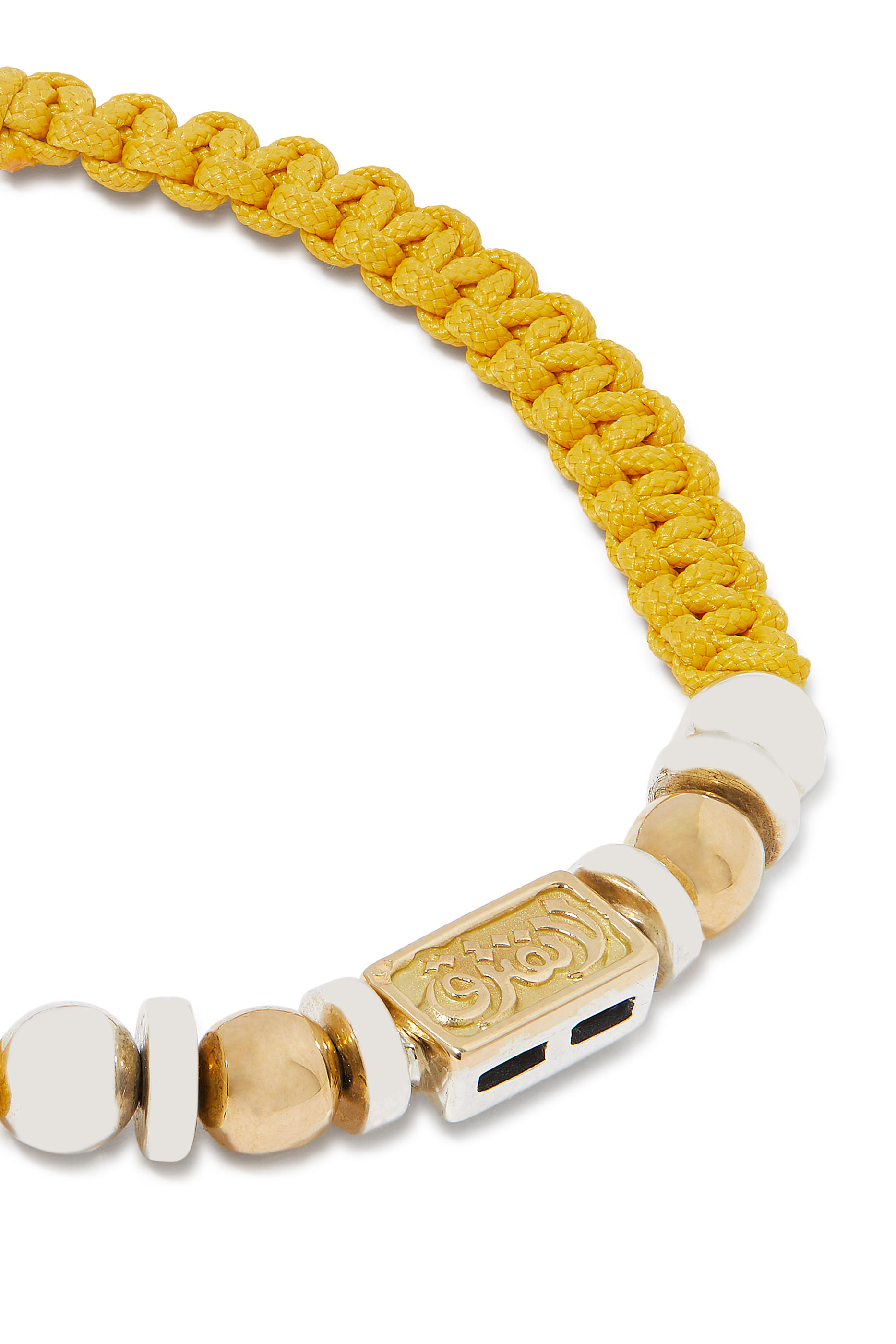 Never Apart Braided Bracelet, 18k Yellow Gold with Sterling Silver & Fabric