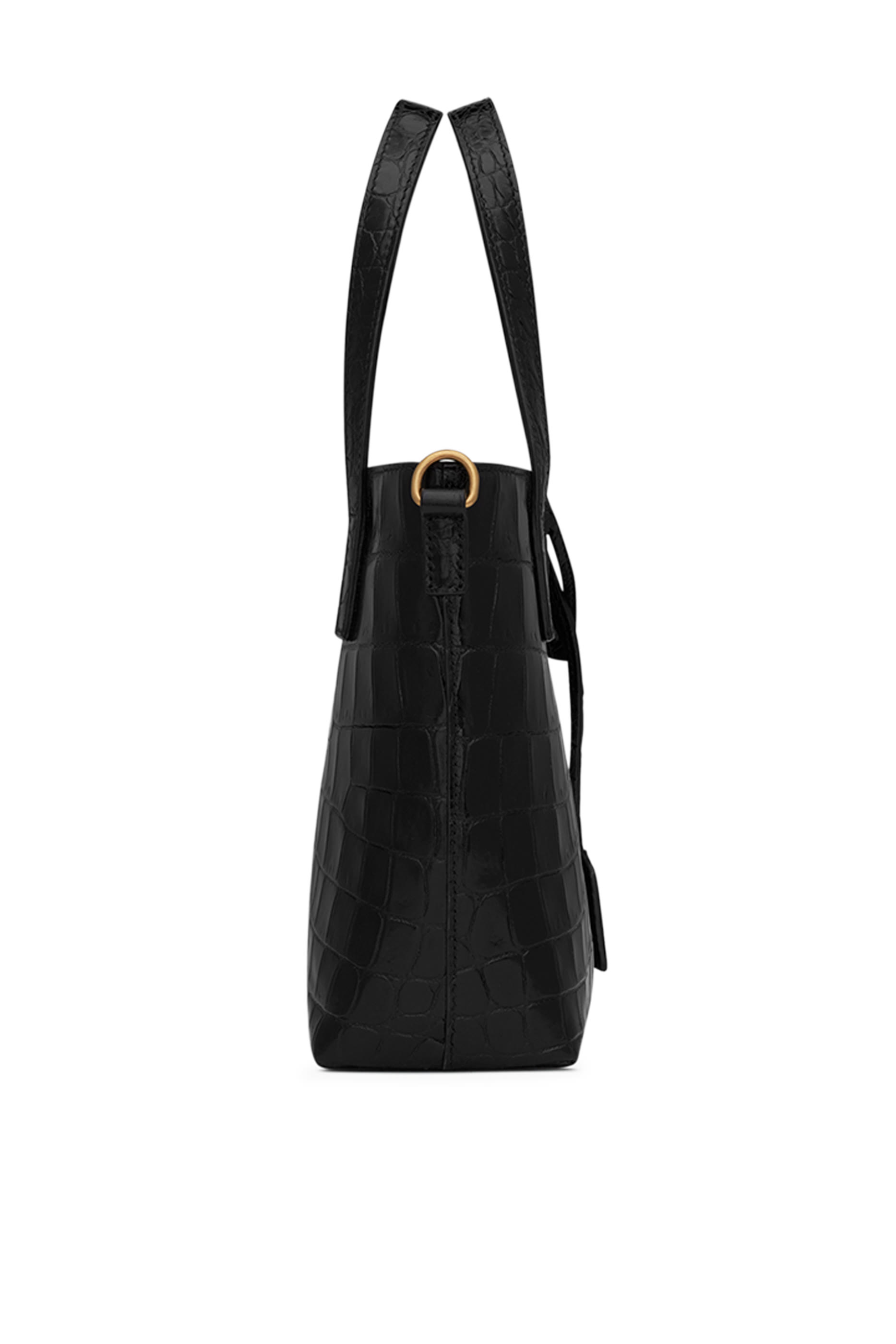 Mini Toy Shopping Bag in Crocodile-Embossed Leather 