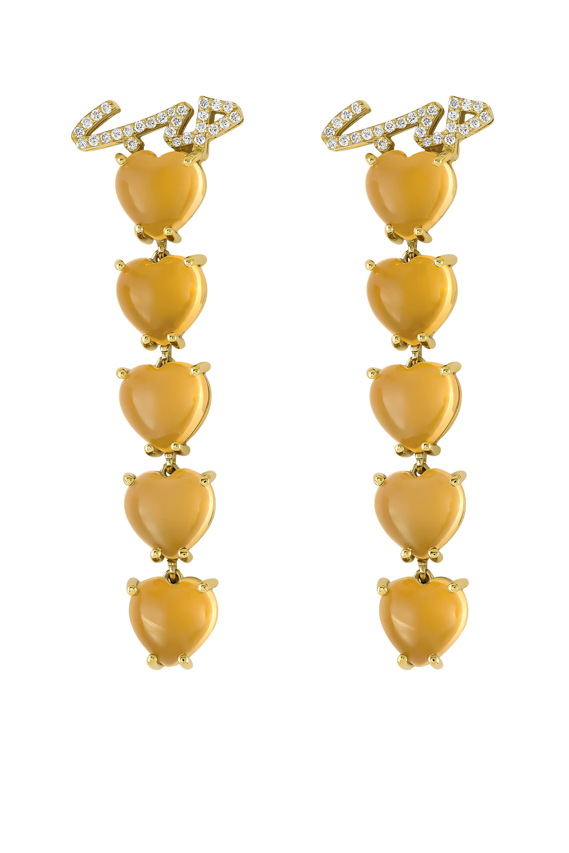 Taim Hob Earrings, 18k Yellow Gold and Diamonds