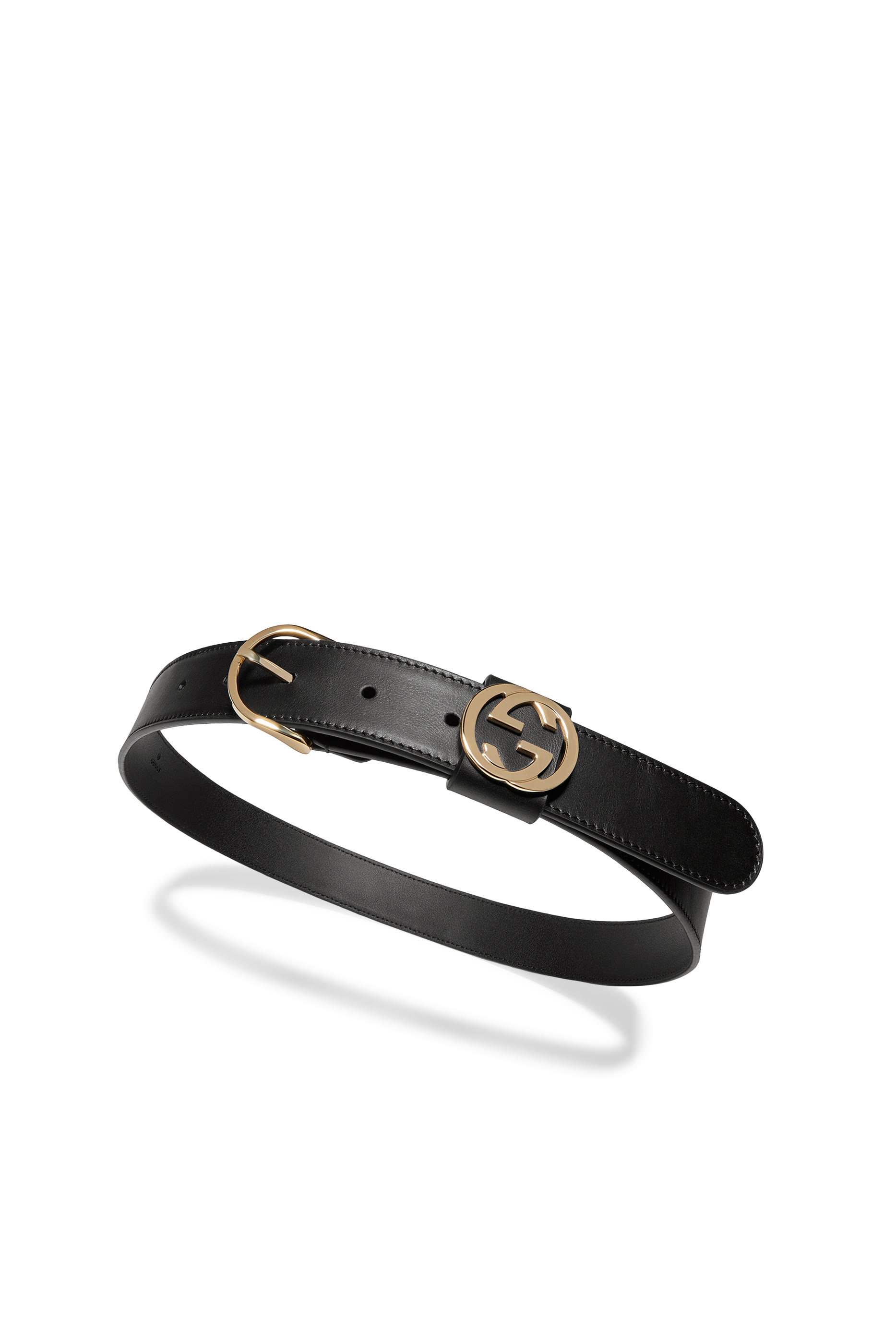 Interlocking G Detail Round Buckle Belt