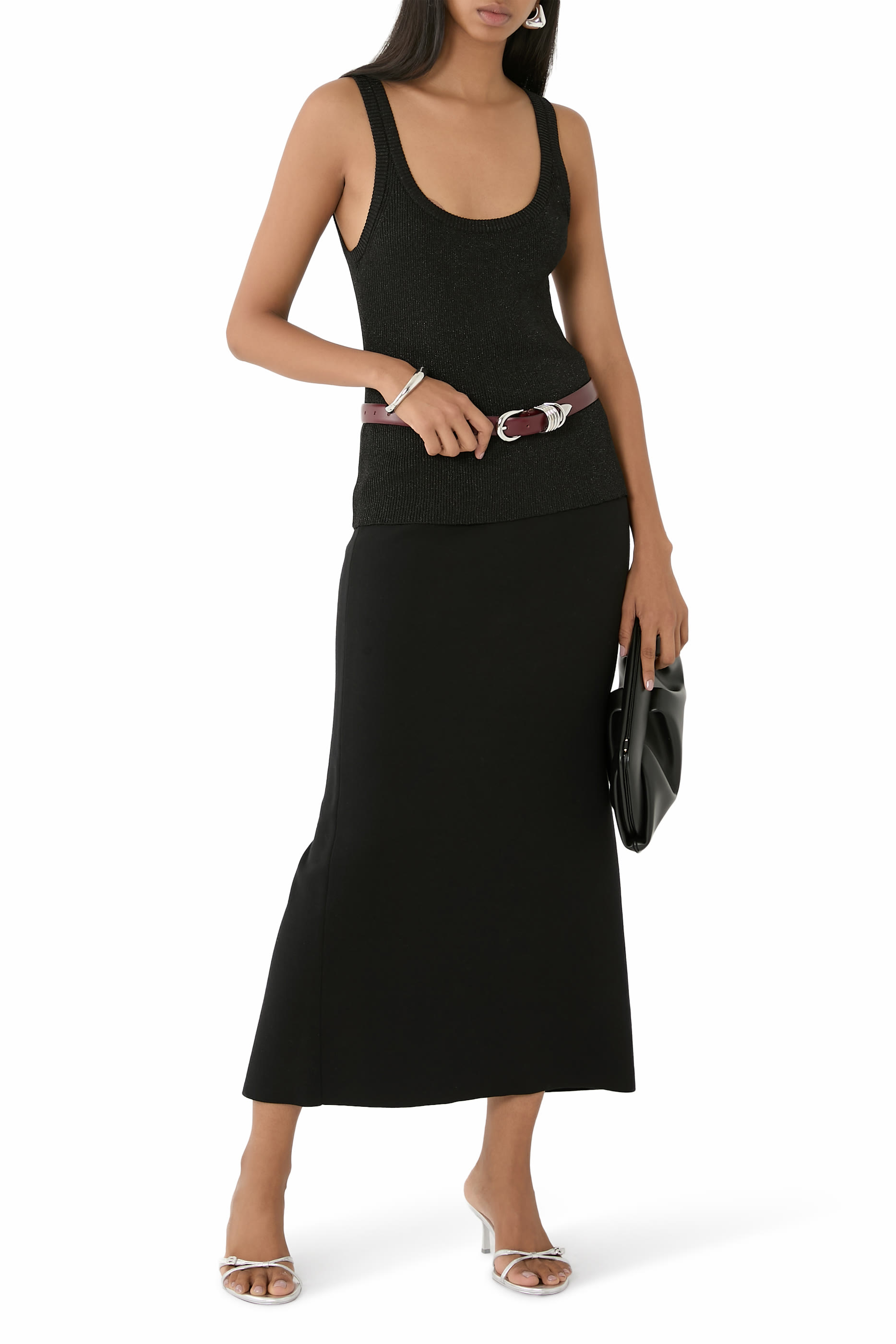 Vanise' Lurex Sleeveless Tank Top