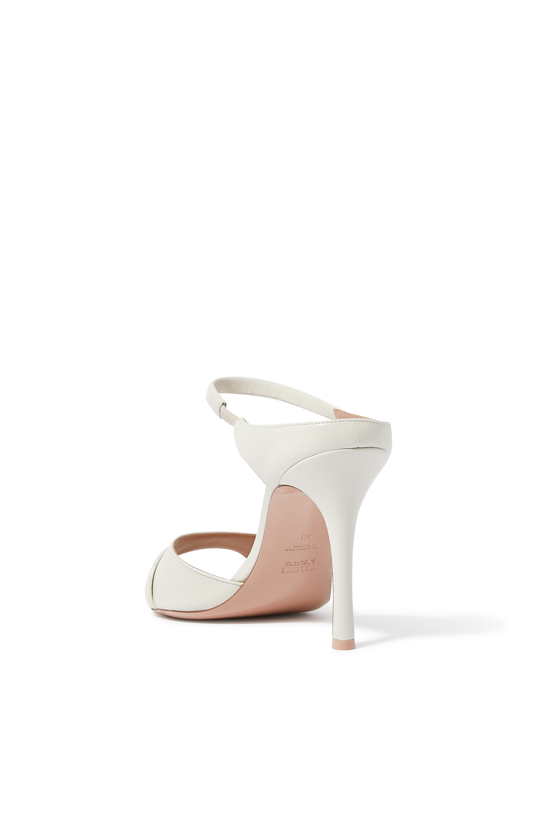 Una 90 Peep Toe Leather Mules