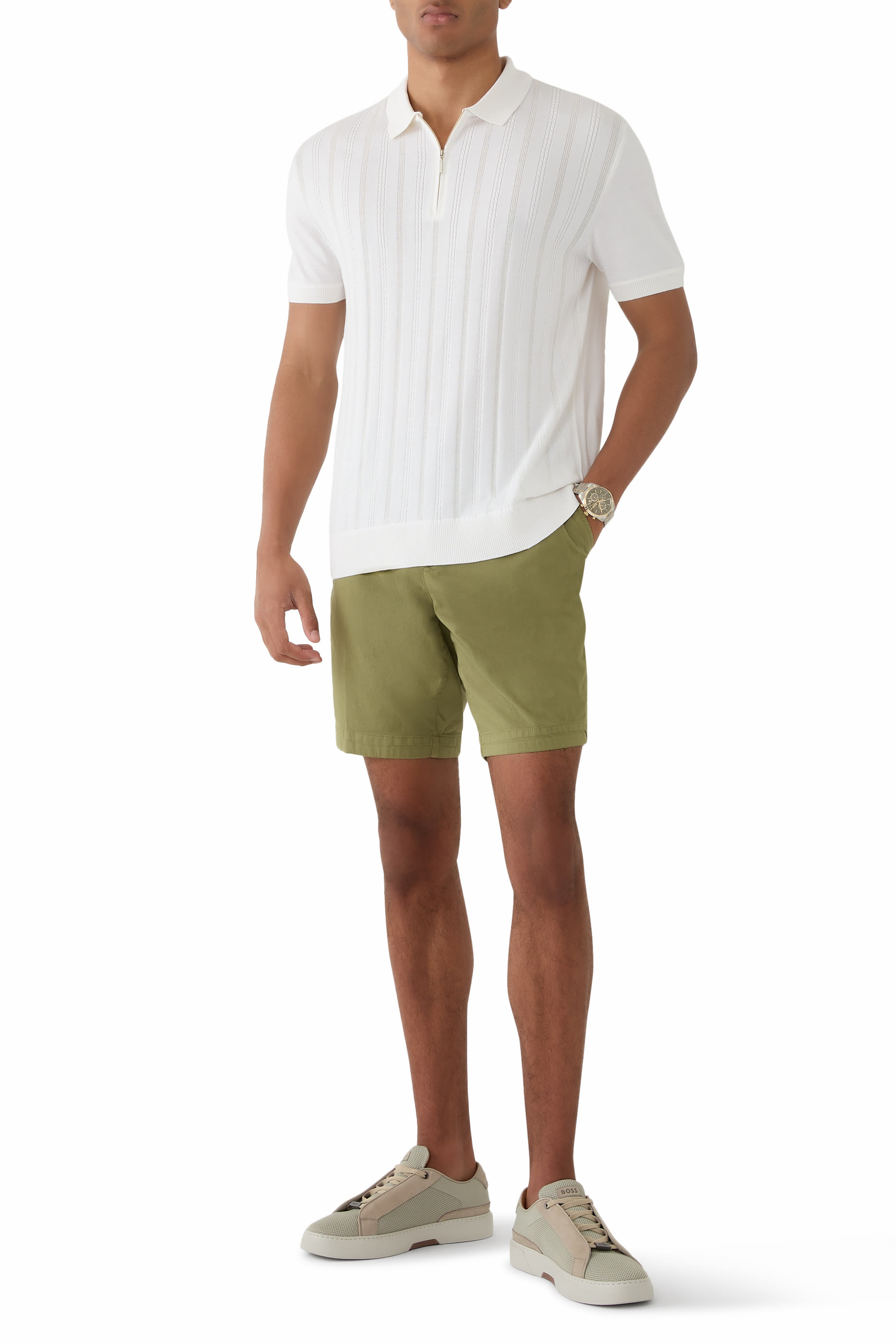 Slim-Fit Shorts in Stretch-Cotton Twill