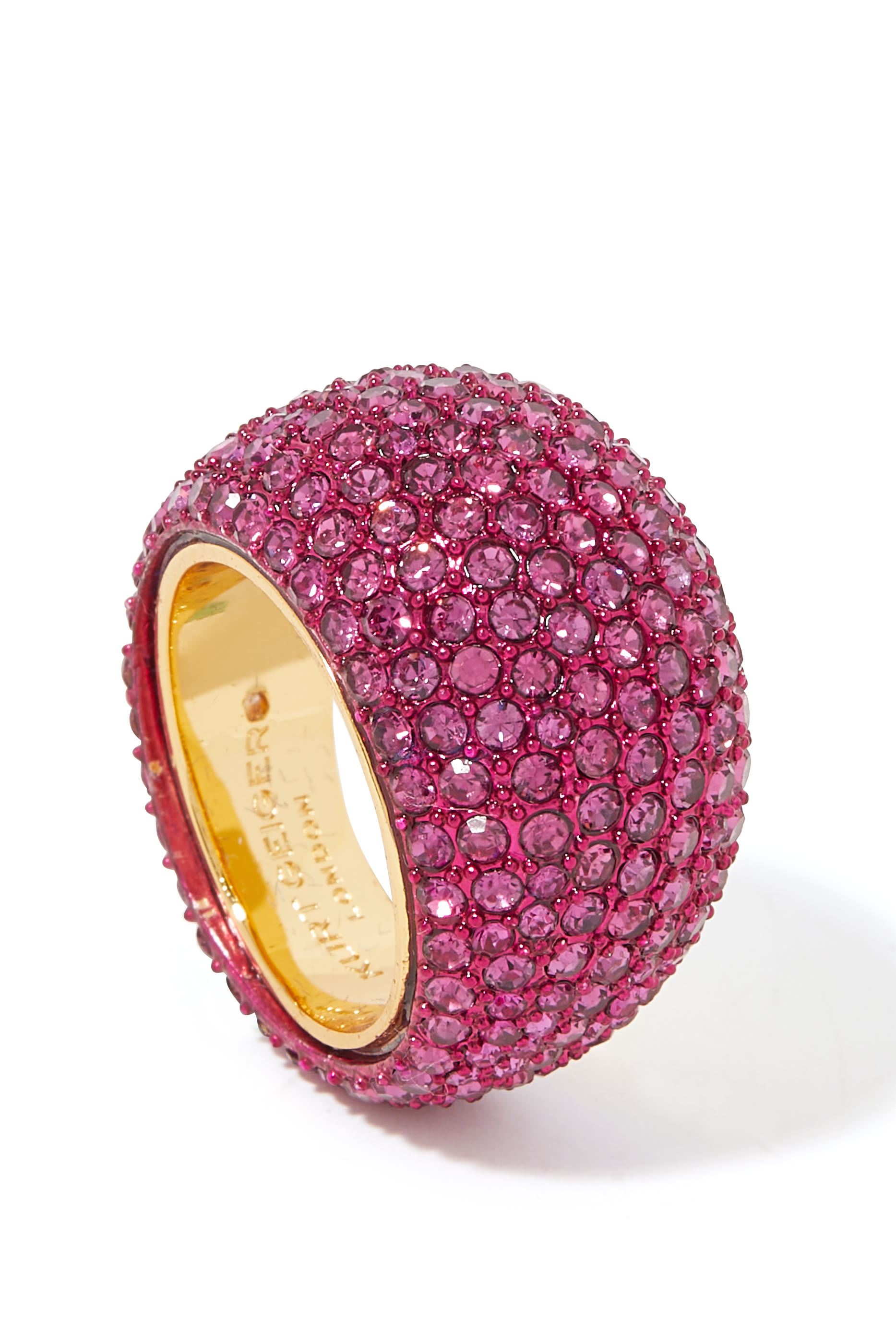 Pave Dome Ring, Brass & Crystals