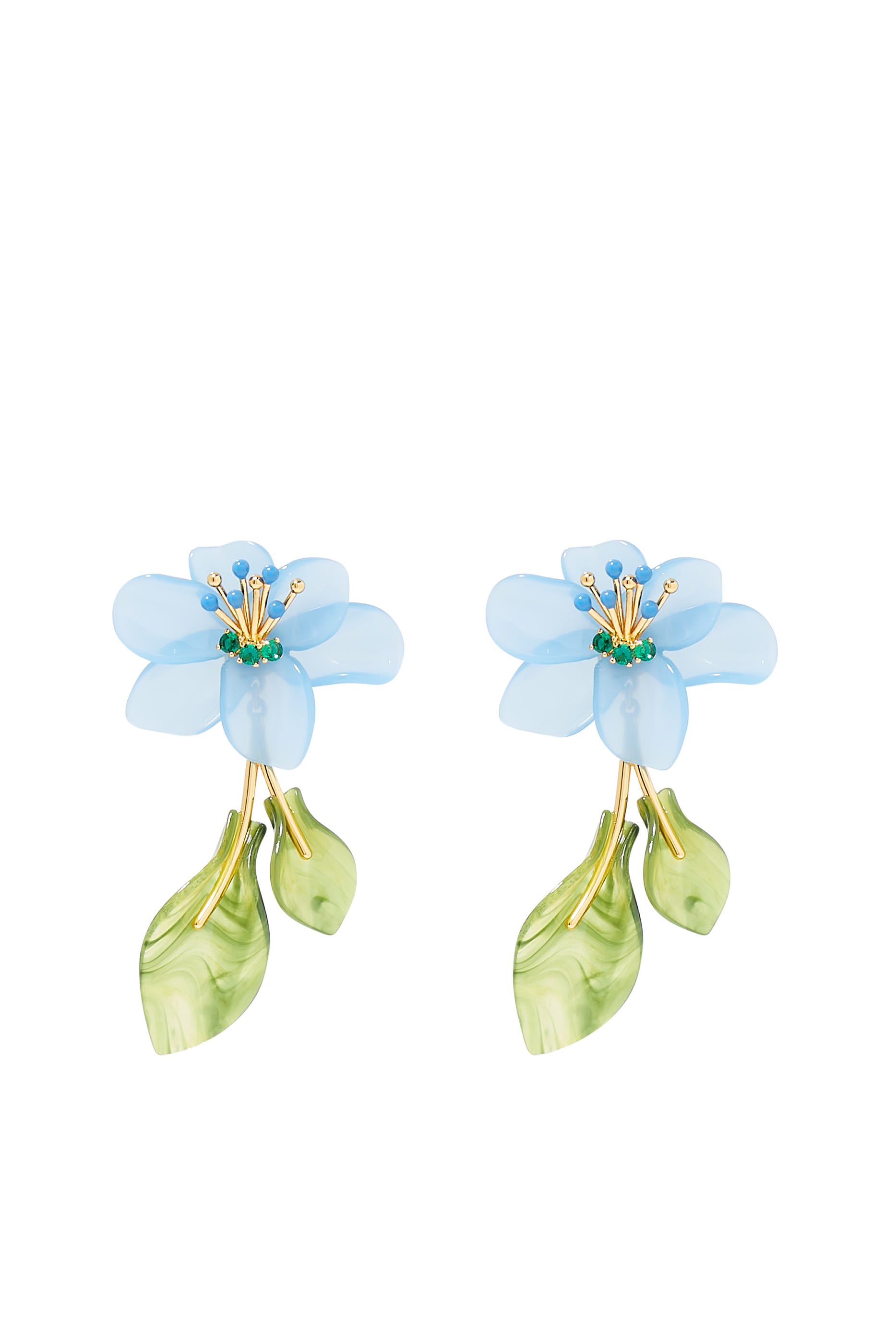 Brighten Up Statement Earrings, Gold-Plated Metal & Enamel