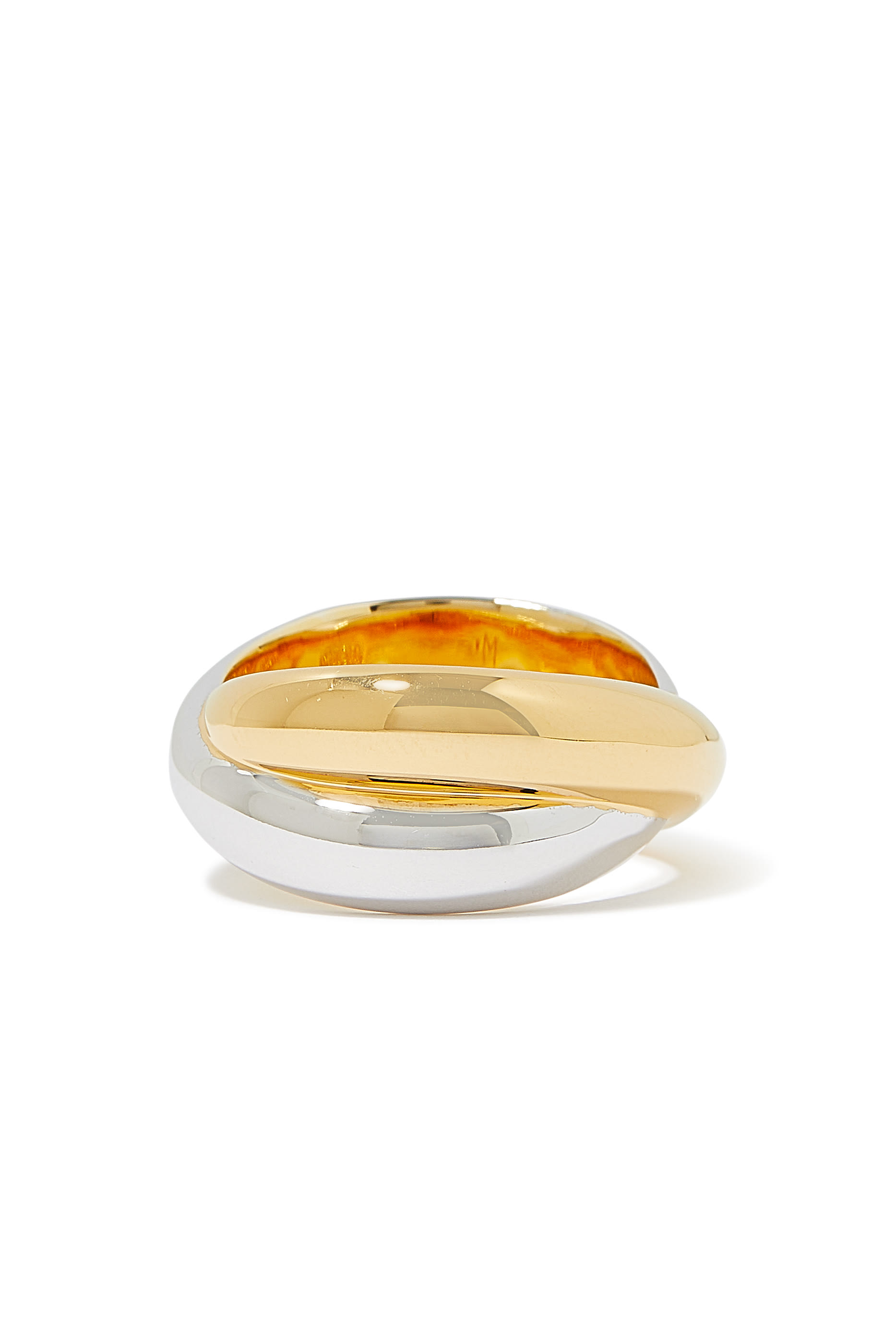 Lucy Williams Chunky Entwine Ring, 18k Recycled Gold & Silver Plated Brass