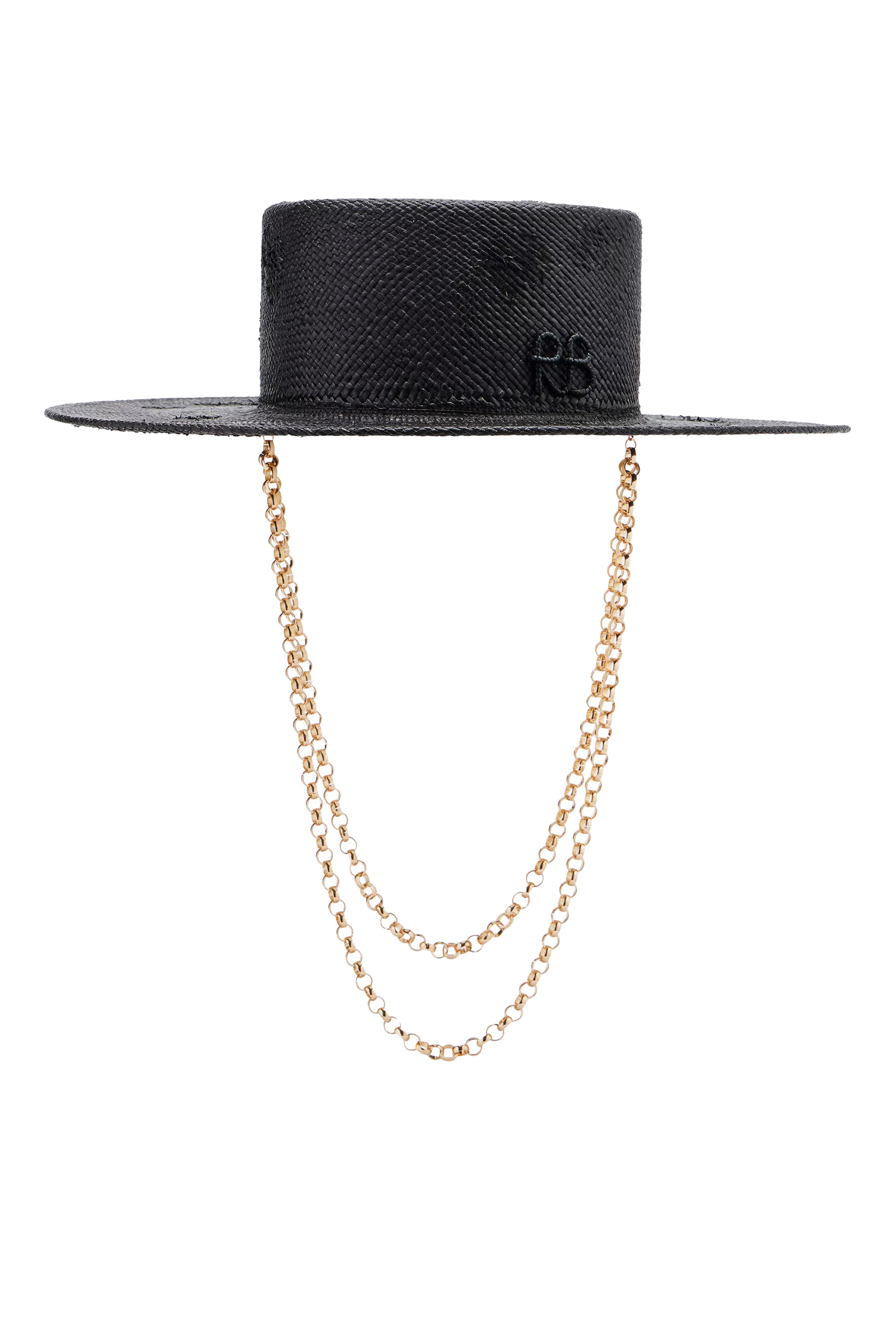 Double Chain Strap Canotier Hat