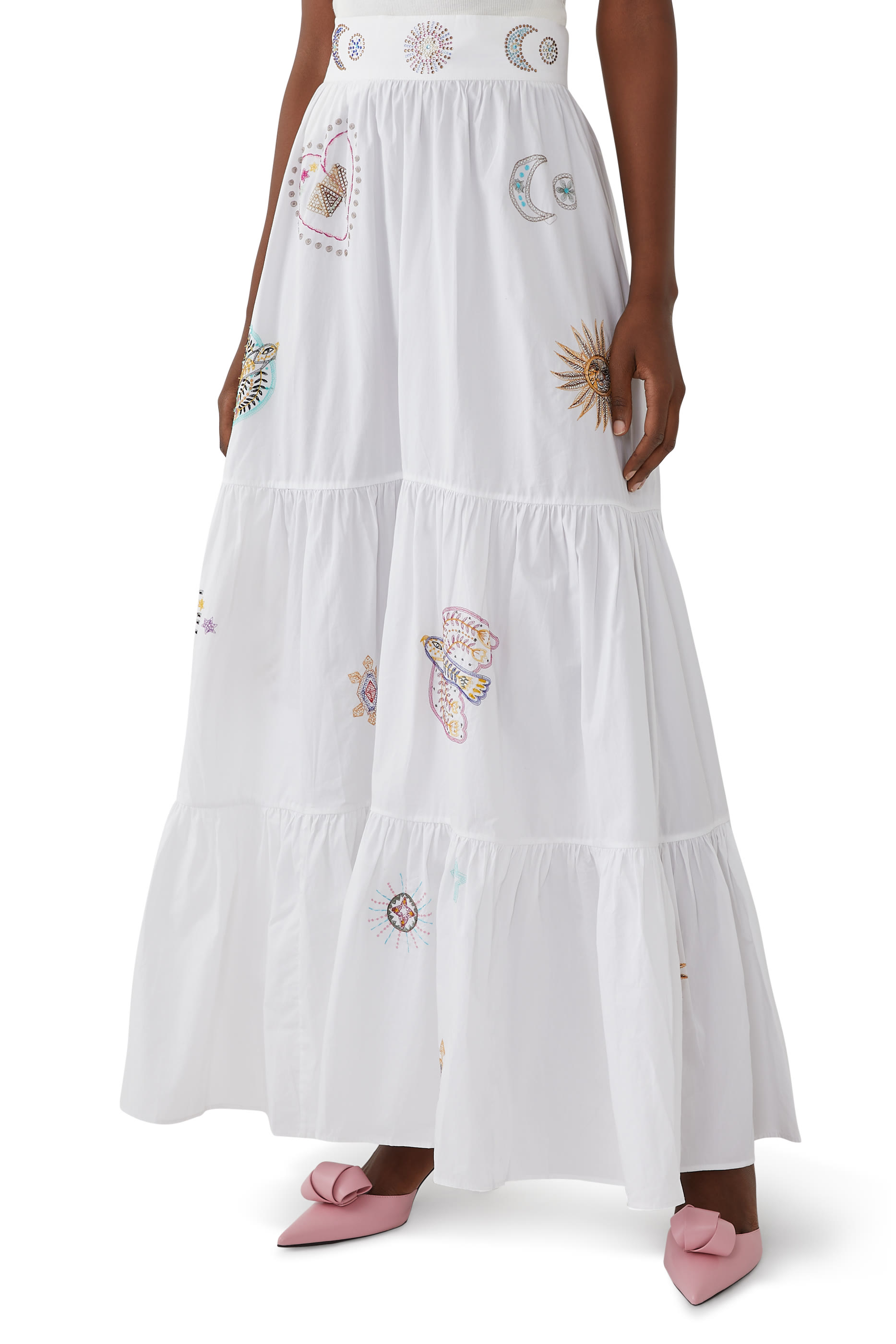 High Waisted Tiered Skirt