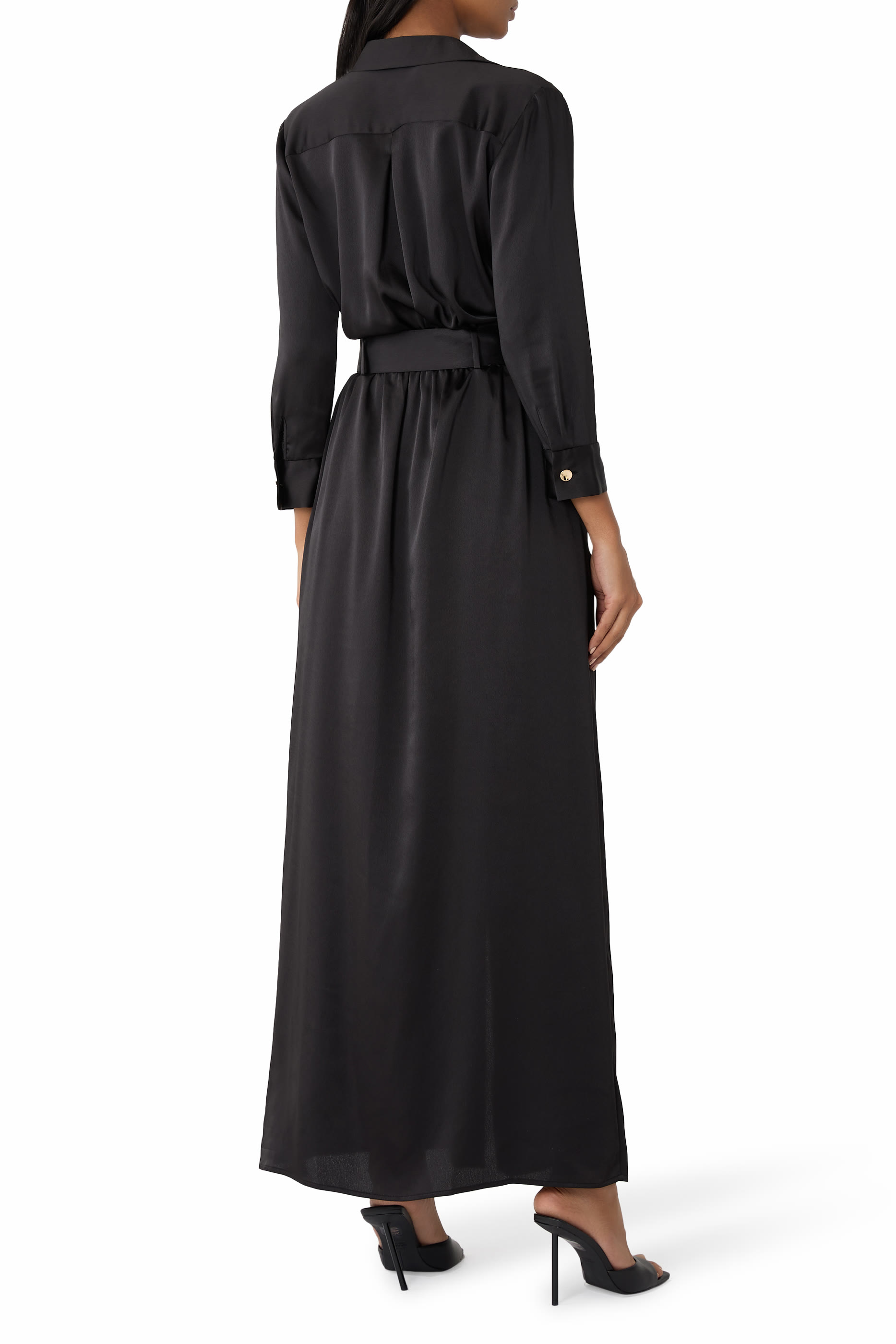 Uriah Satin Maxi Shirt Dress