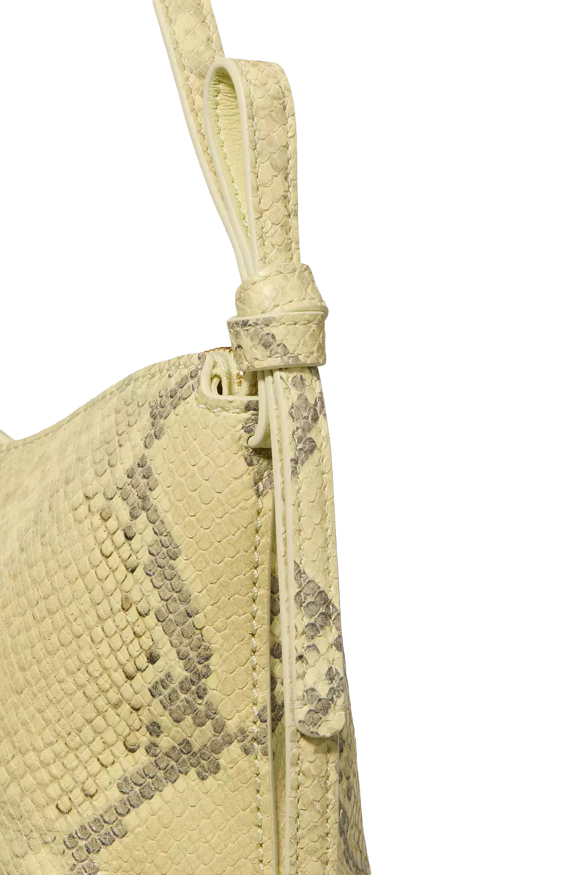 Loop Snake Embossed Shoulder Bag