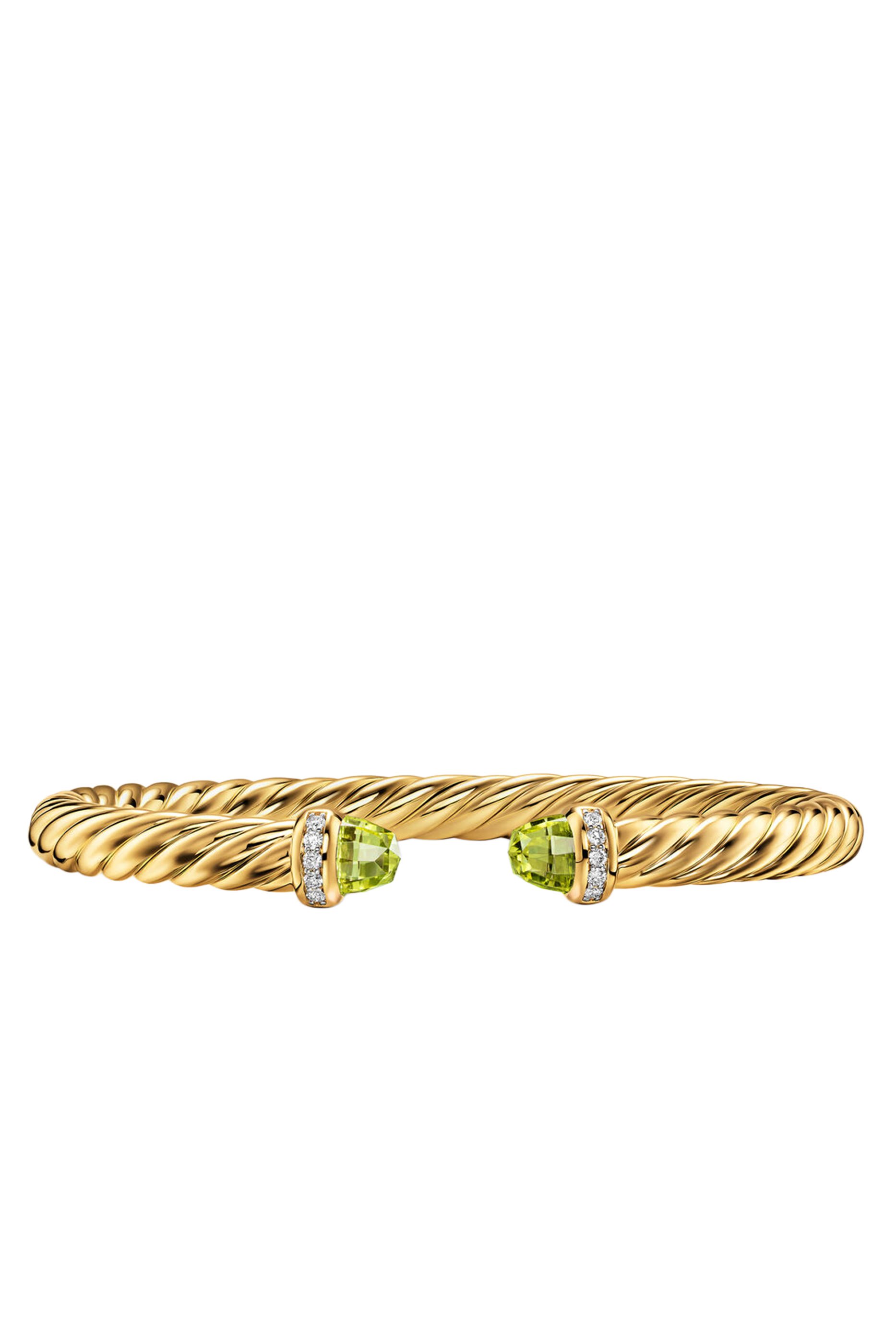 Cablespira&reg; Flex Bracelet, 18K Yellow Gold, Peridot & Diamonds
