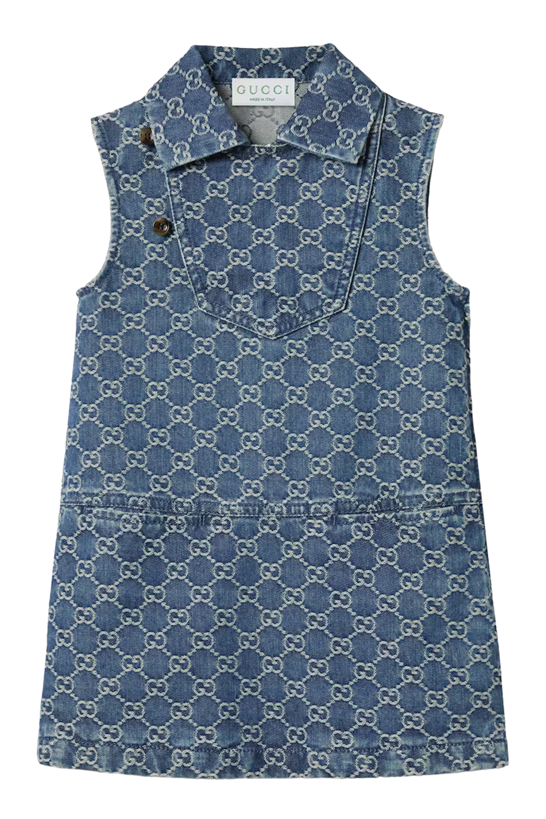 Kids GG Denim Jacquard Dress