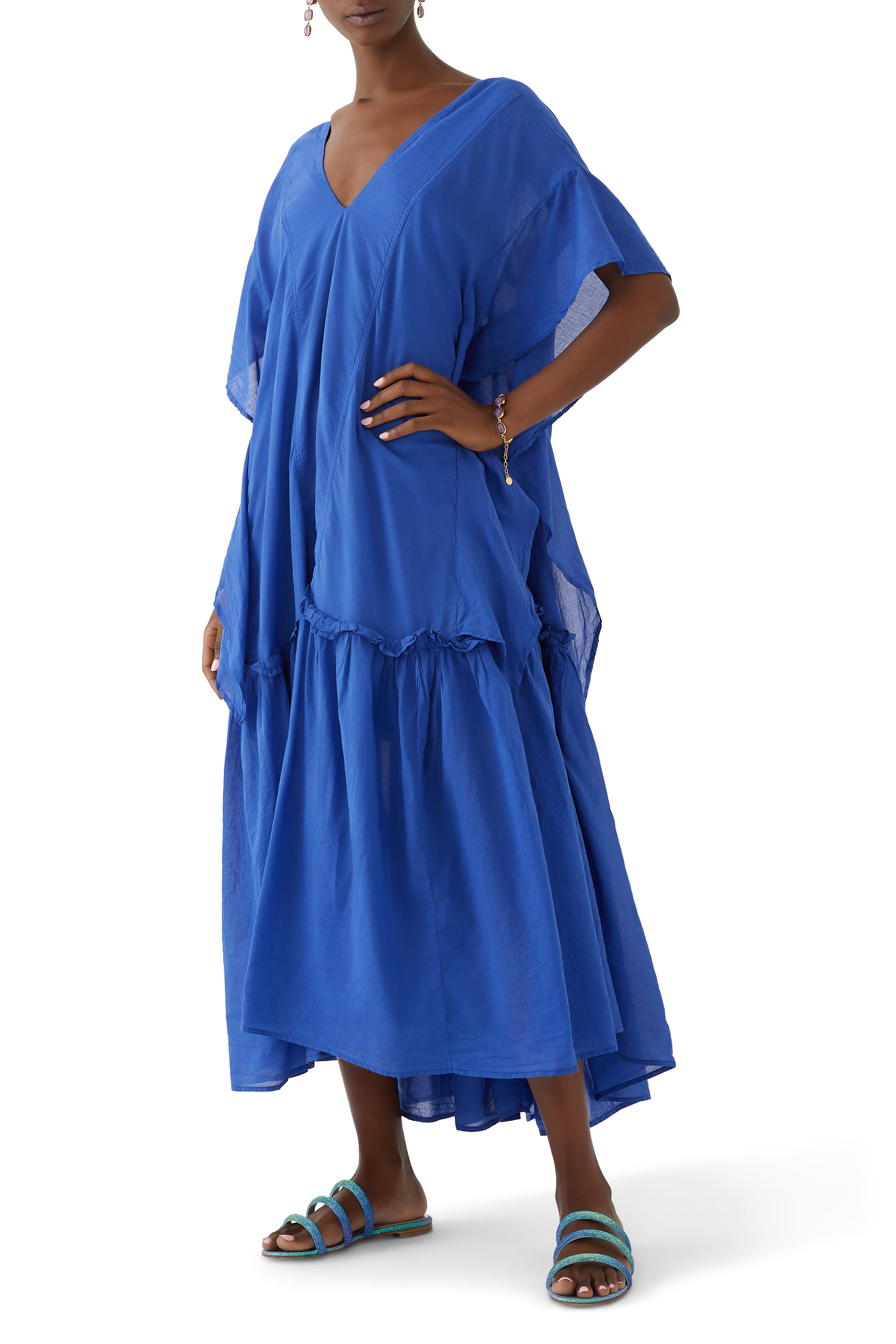 Ruffled V-Neck Kaftan