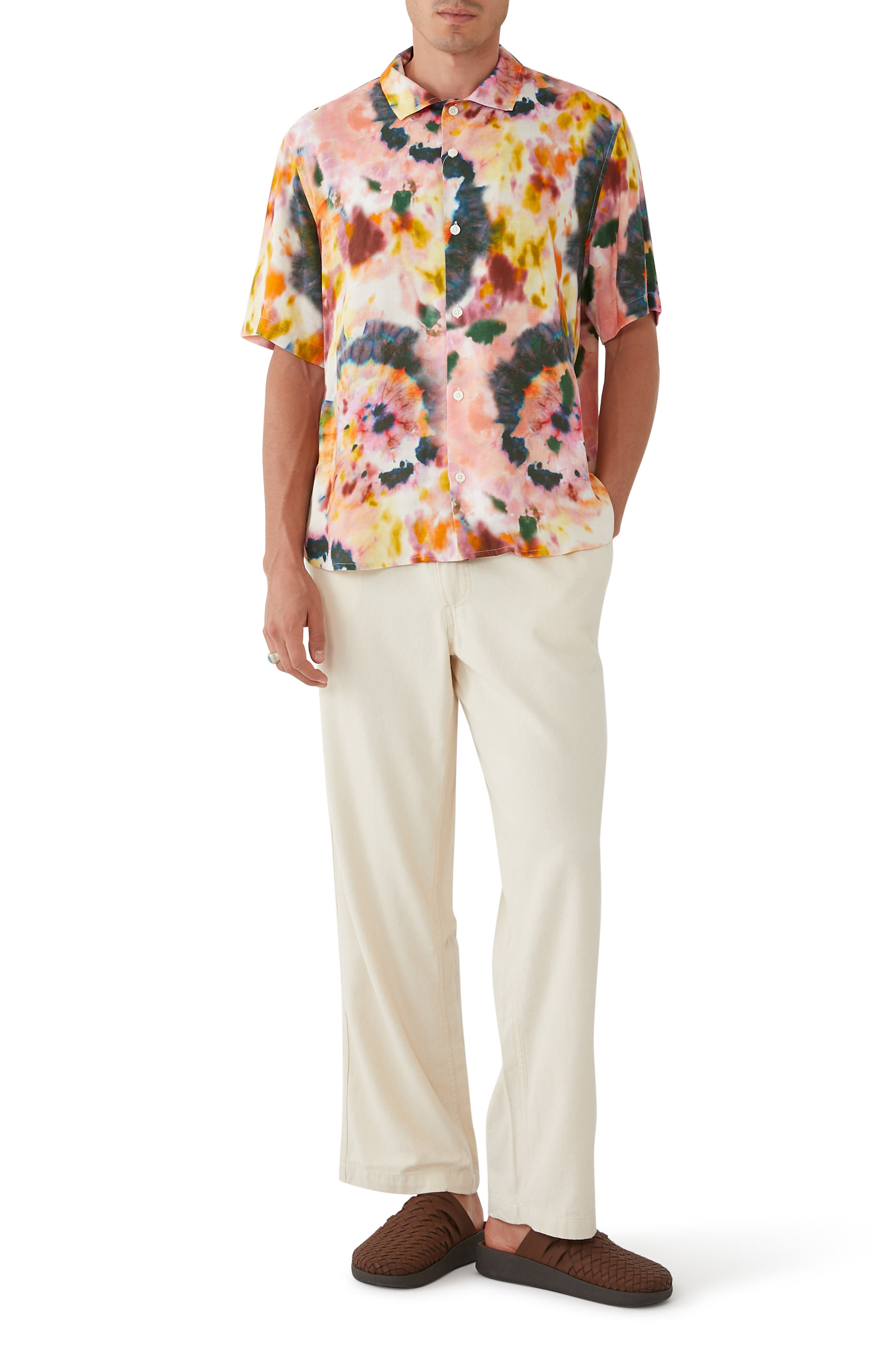 Tie Dye Short Sleeves Camp Shirt