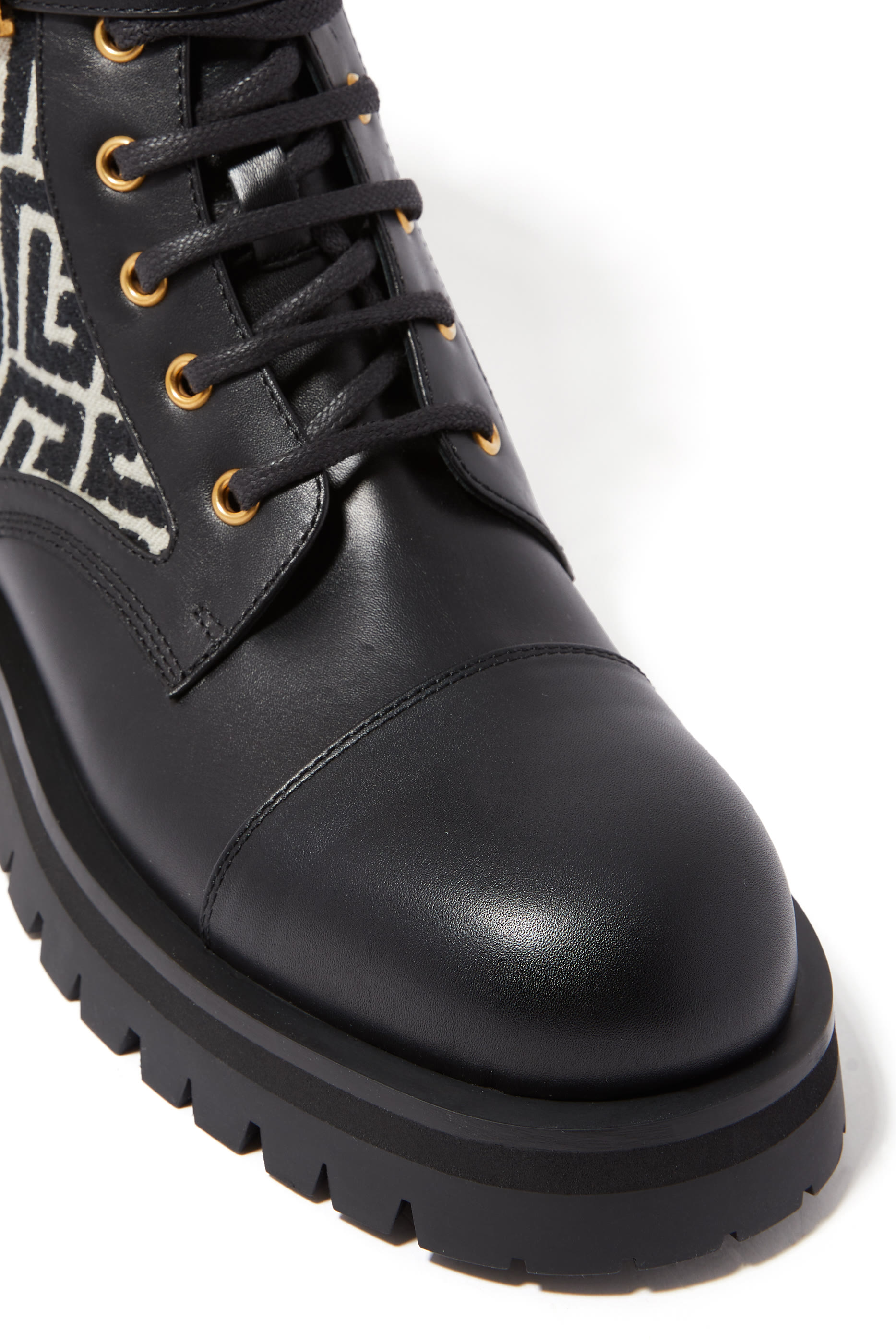 Charlie Monogram Jacquard and Leather Ranger Boots