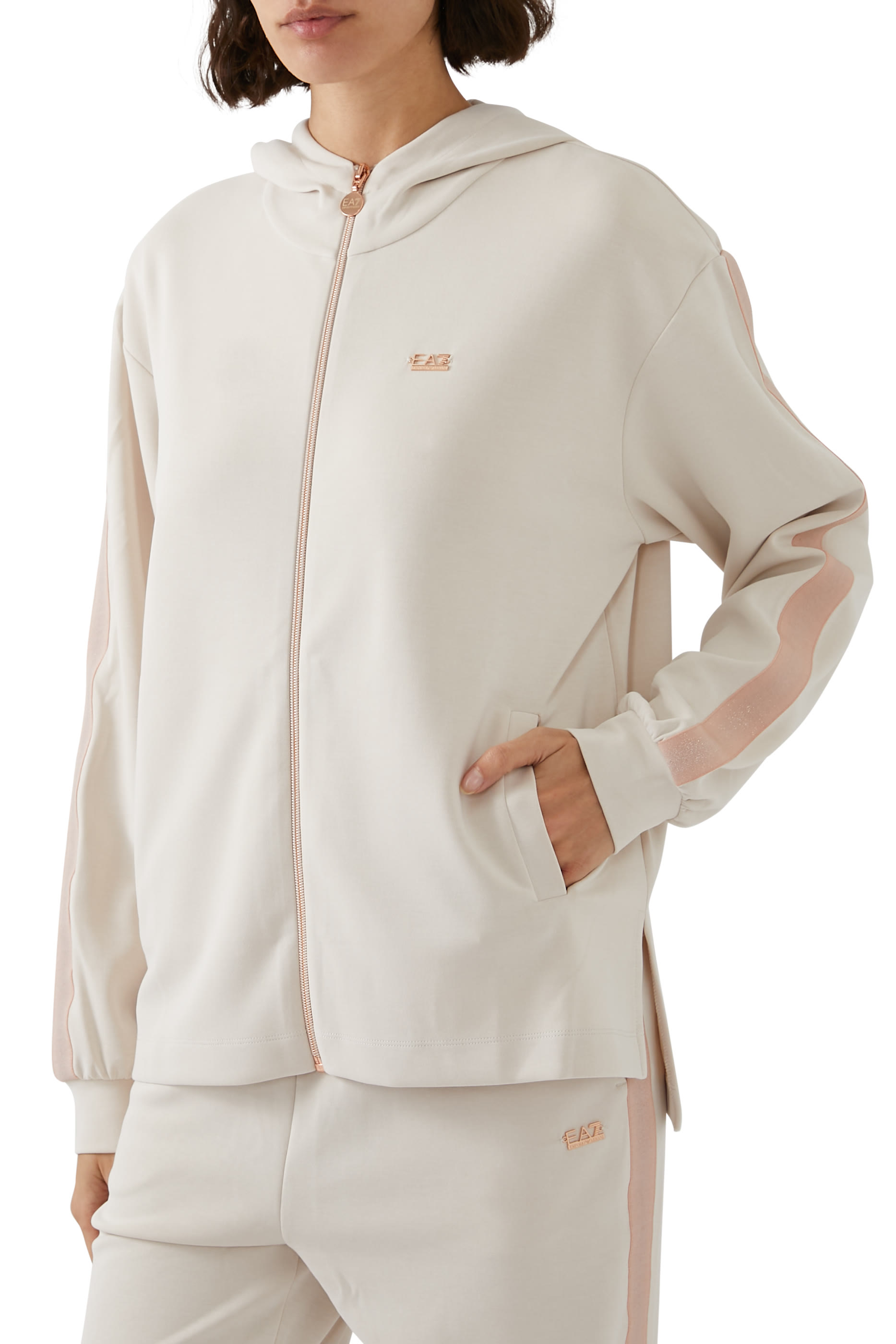 EA7 Logo Zip-Up Hoodie