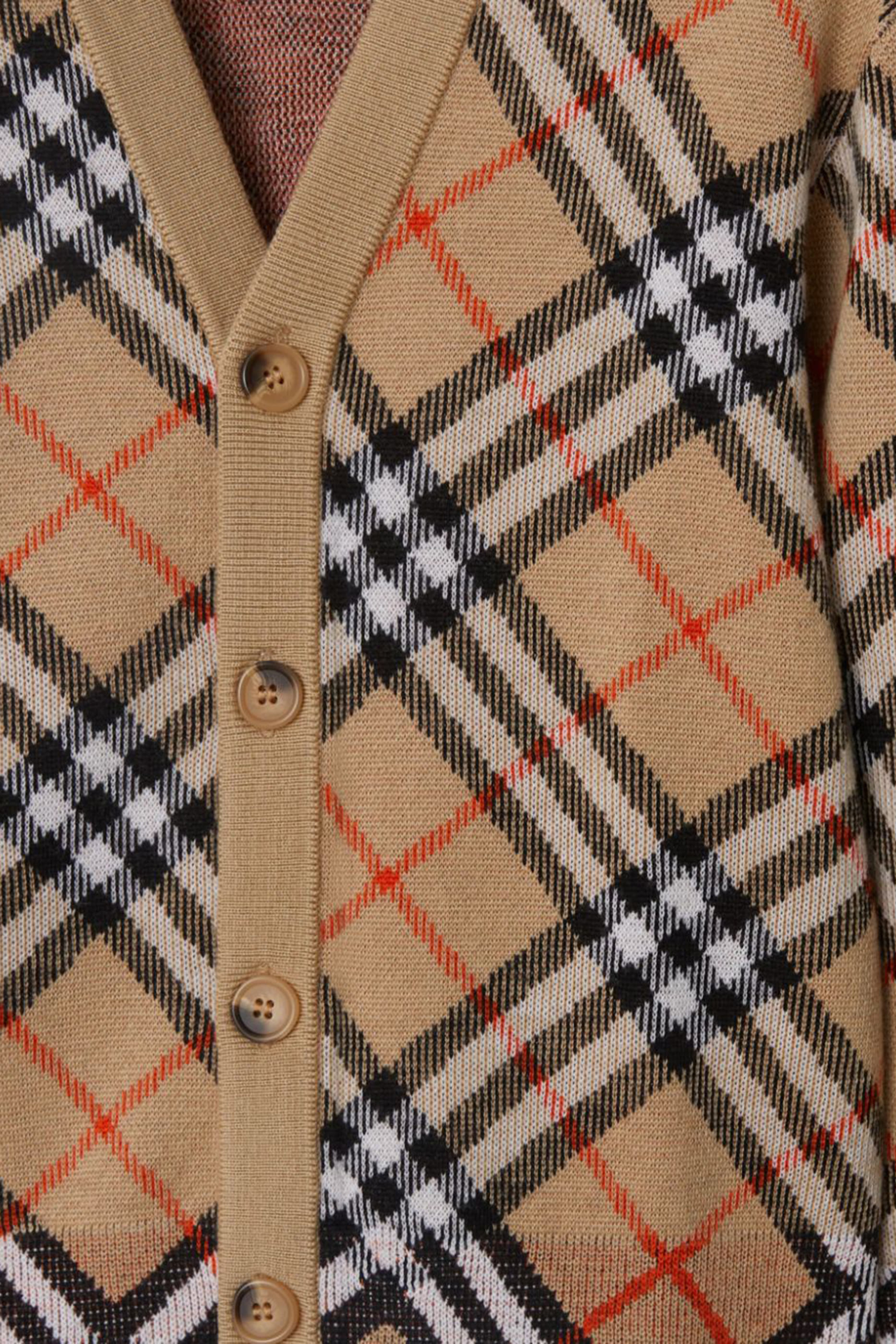 Kids Check Wool Cardigan