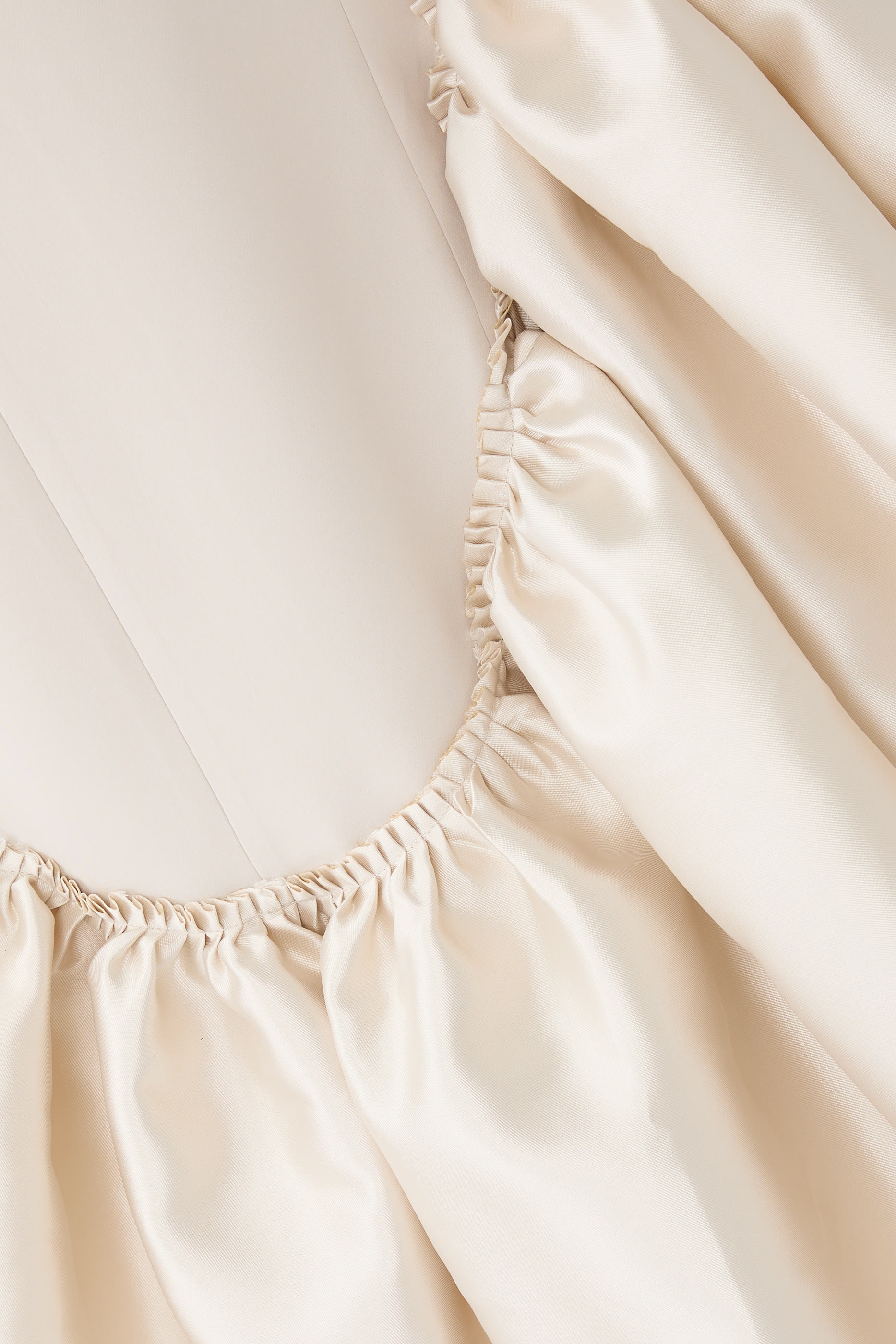 Off-Shoulder Slim Cut Crepe Gown With Asymmetrical Trumpet Mikado Skirt