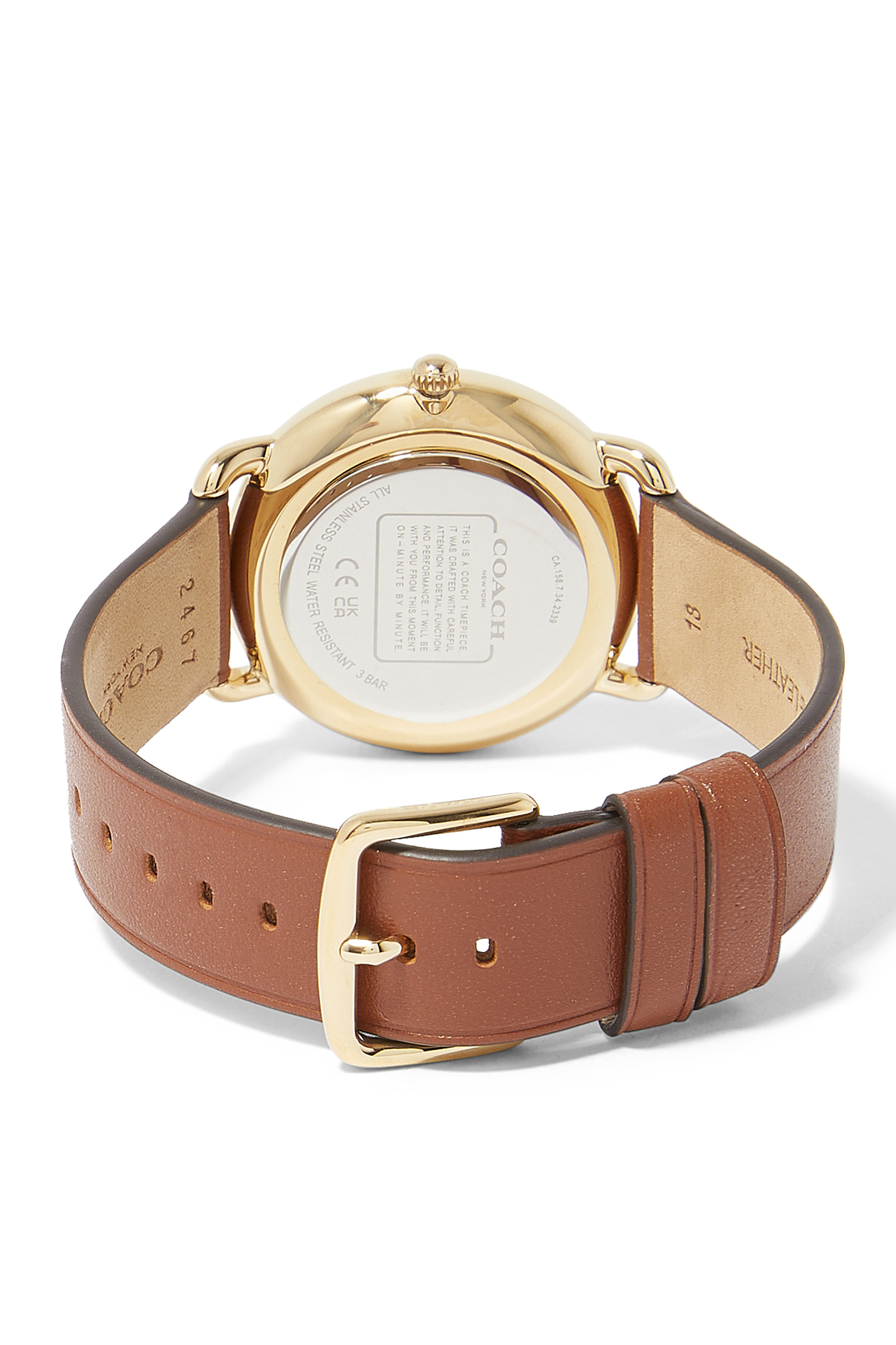 Elliot 36mm Leather Strap Watch