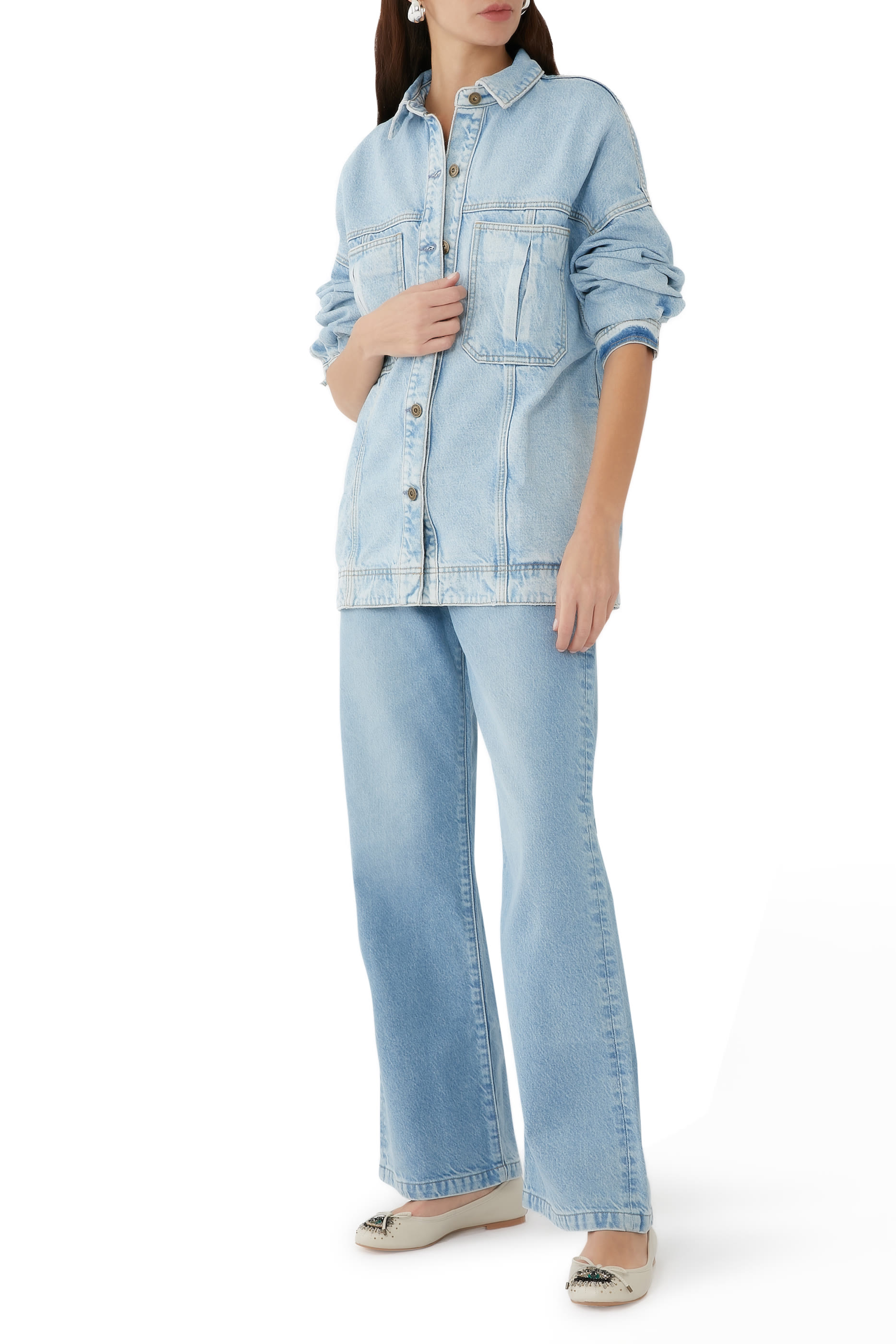 Eye Embellished Ballerina Flats