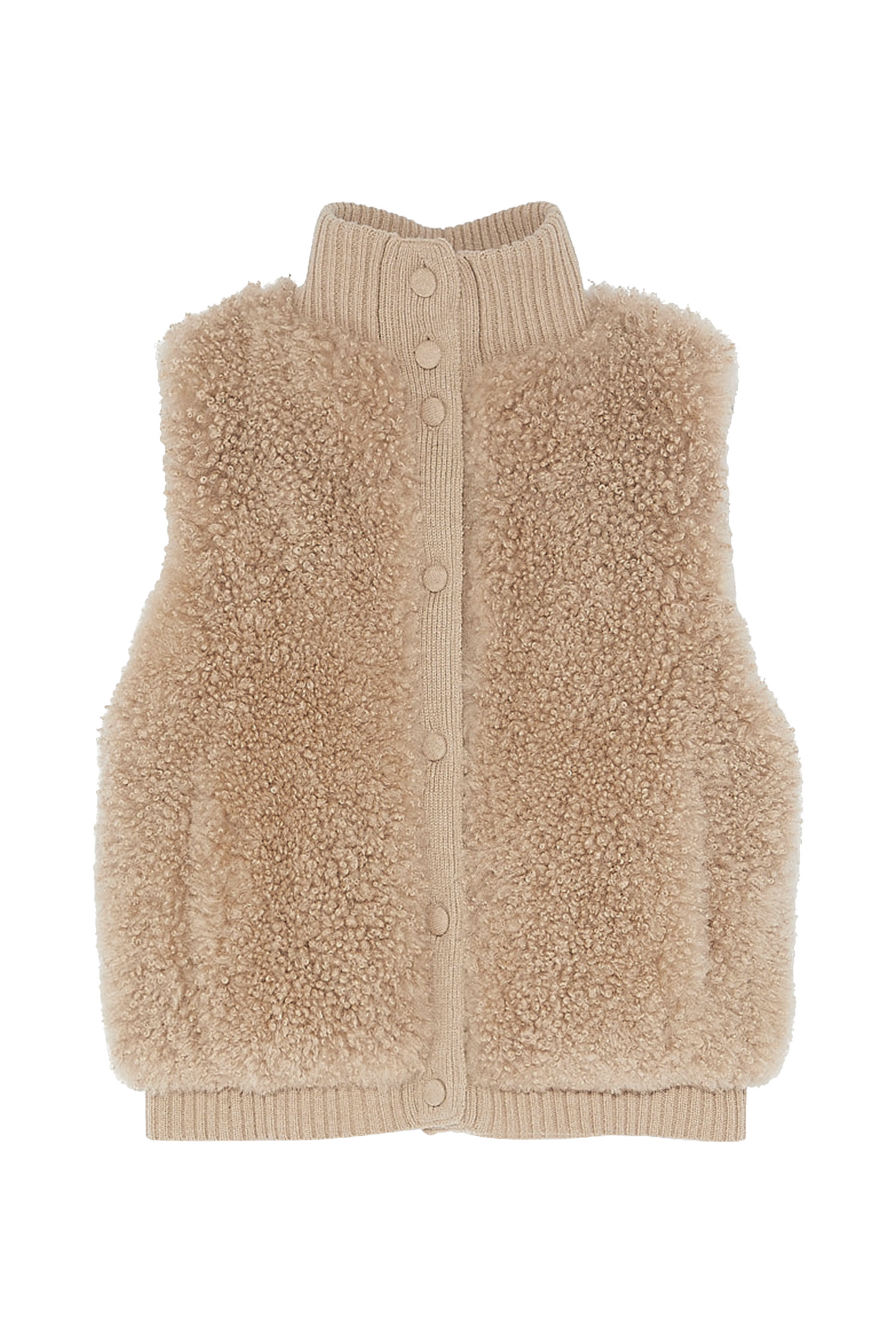 Merino Knit and Lambskin Short Gilet