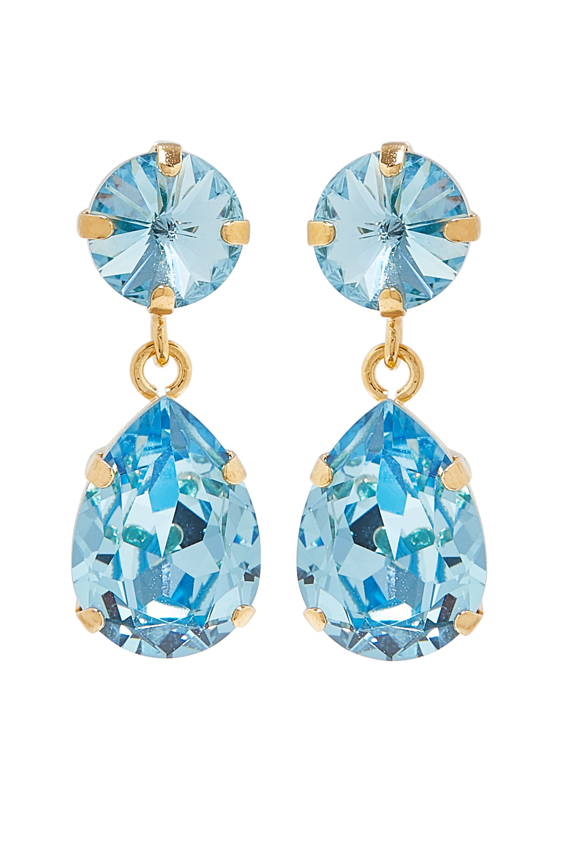 Classic Drop Earrings, 18K Gold/Rhodium & Crystals