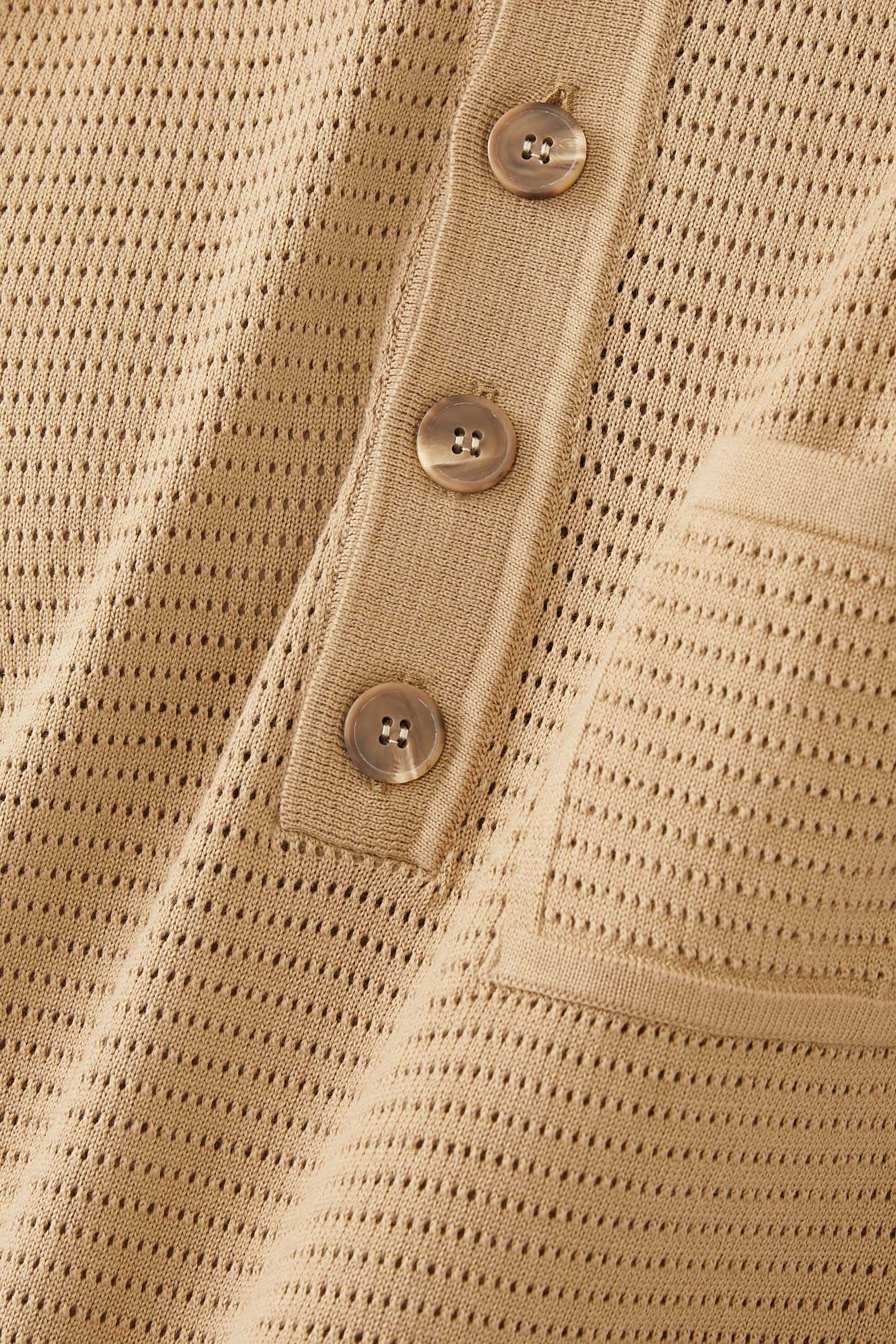 Perforated Polo Sweater