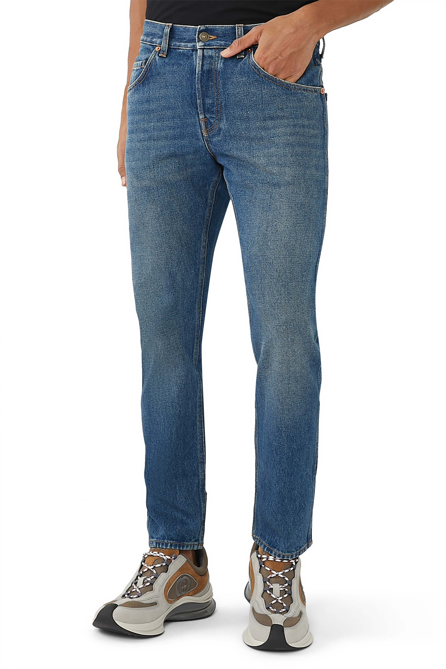 Washed Tapered Jeans