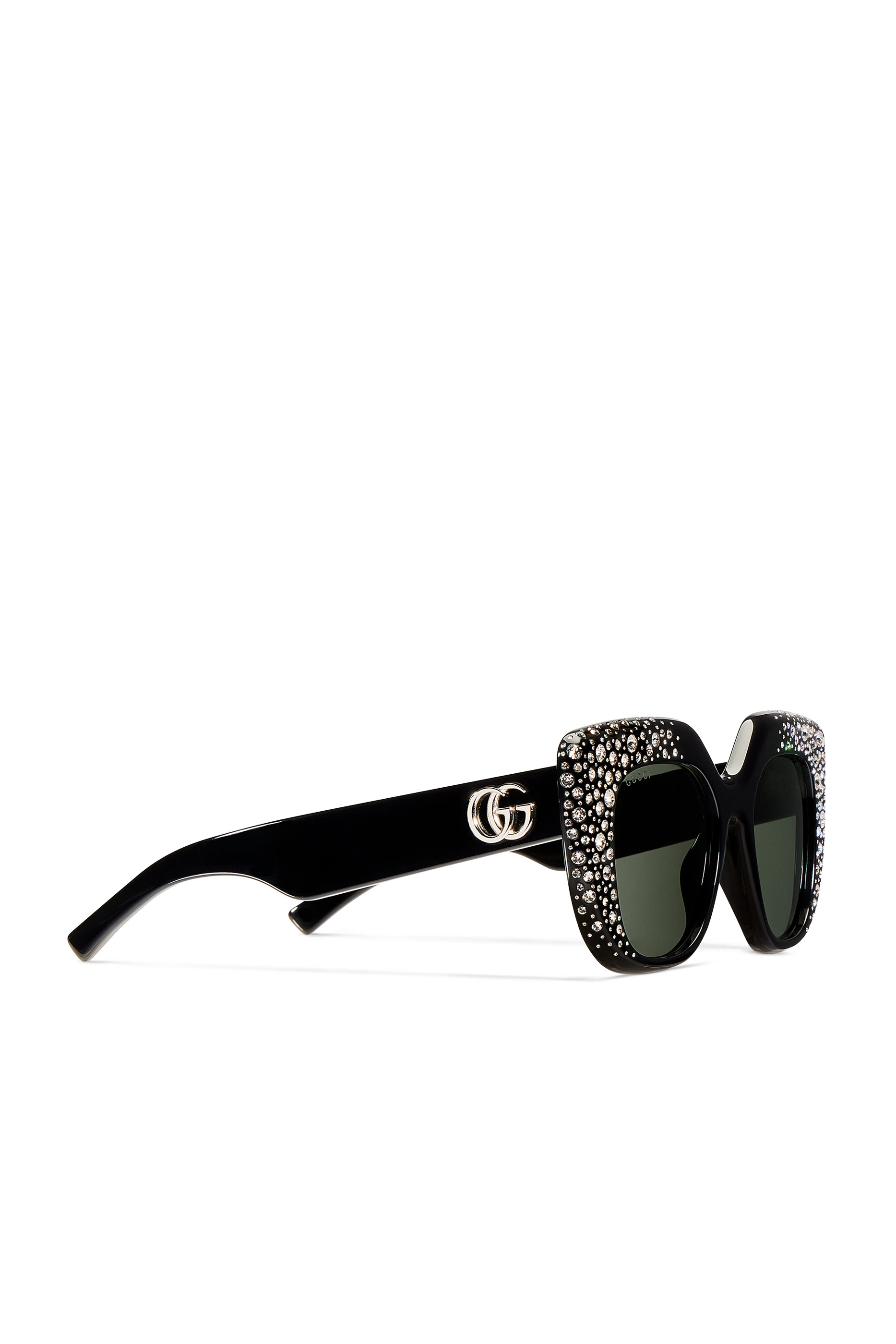 Gradient-Effect Crystal Square Frame Sunglasses