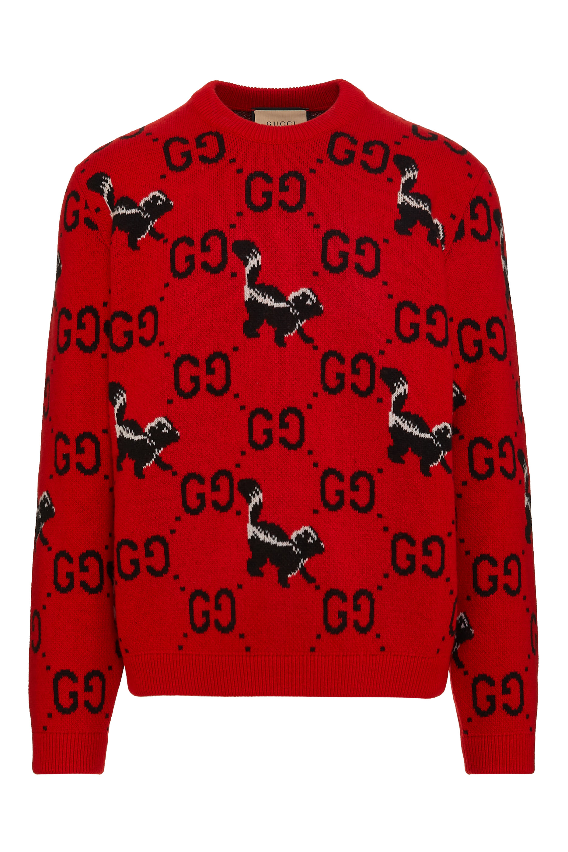GUCCI GG スカンク ウール ニット セーター M RED Buy Gucci GG Skunk Wool Knit Sweater for Mens Online