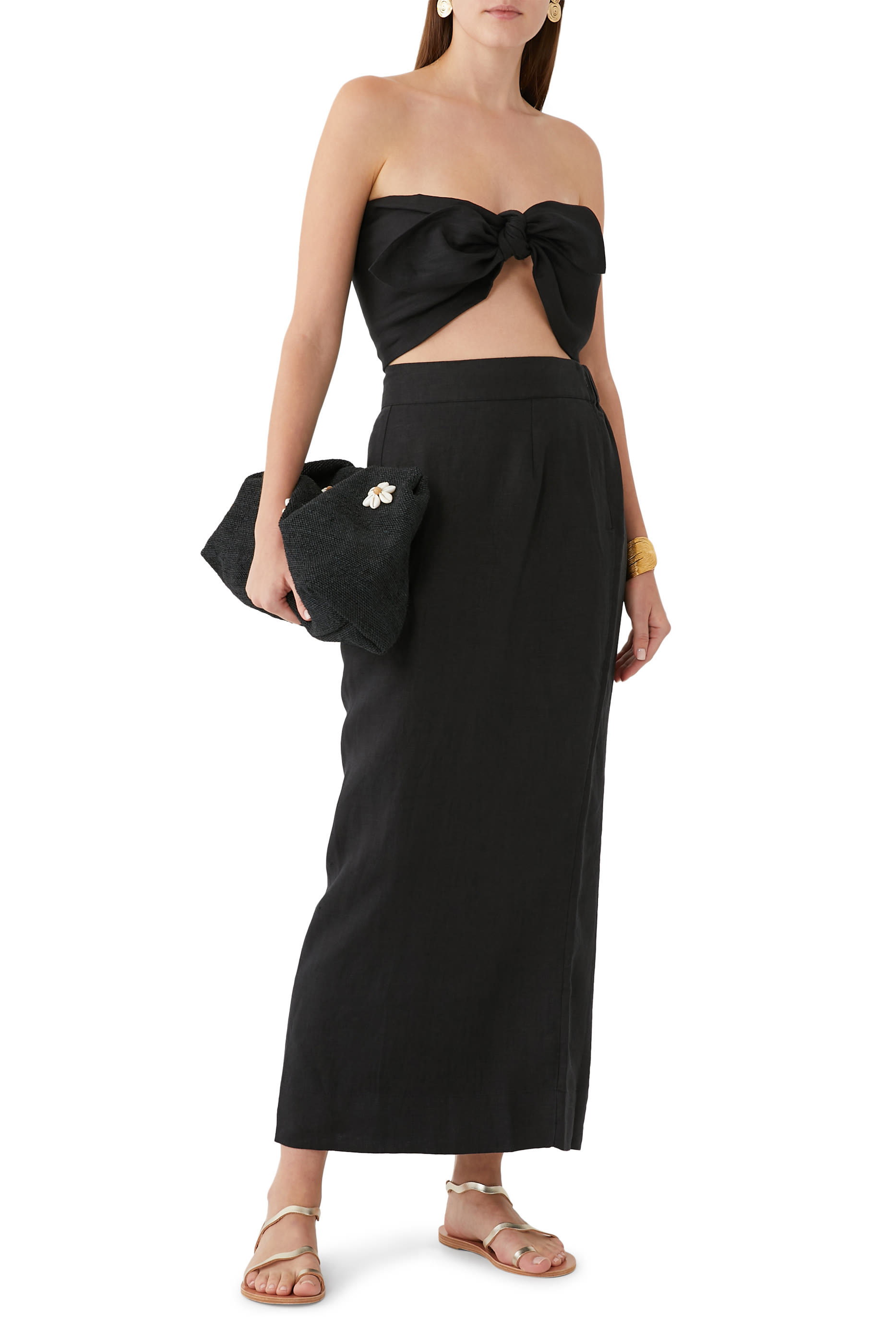 Mickey Linen Bandeau Top