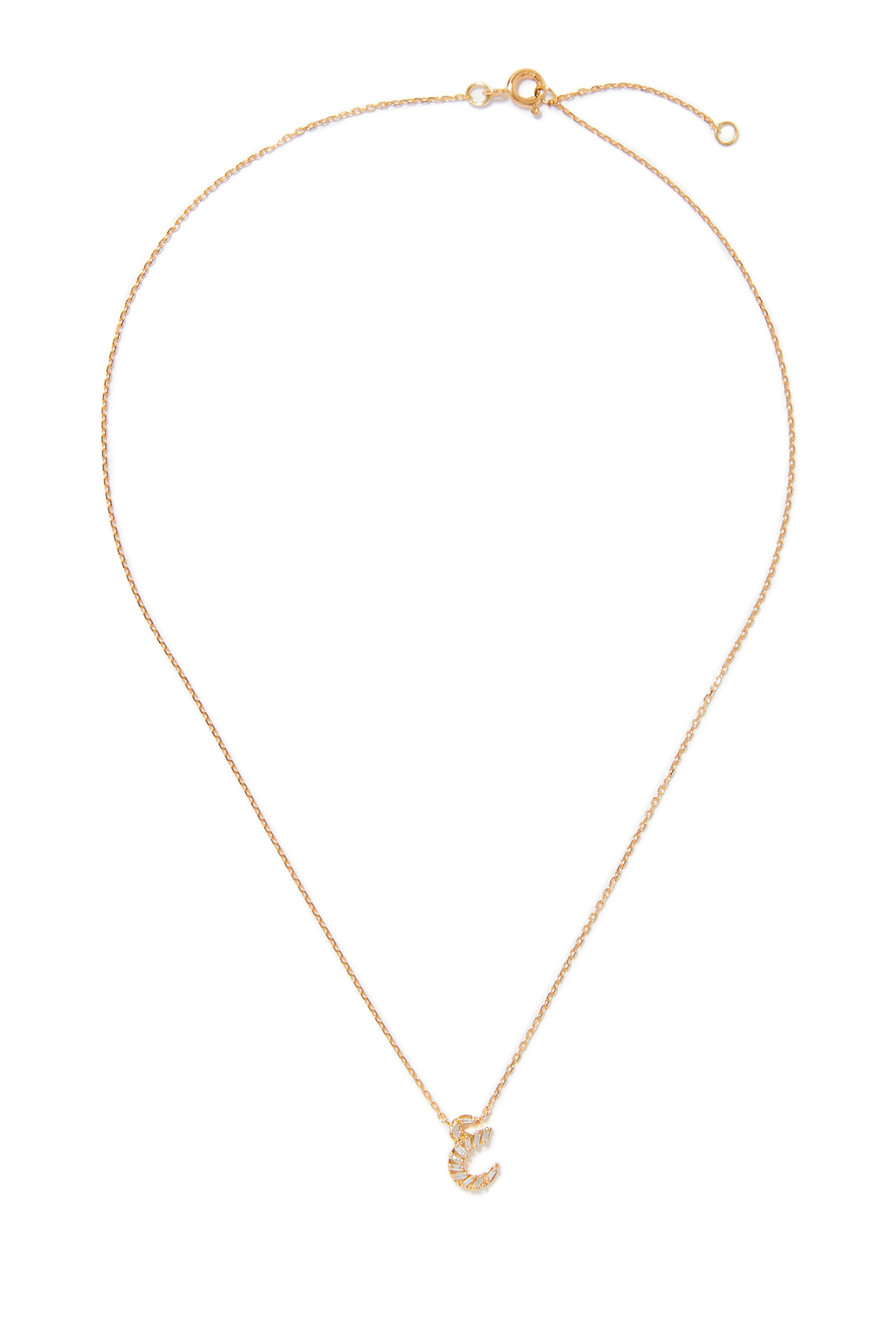 Oula Letter Necklace, 18k Yellow Gold & Diamonds