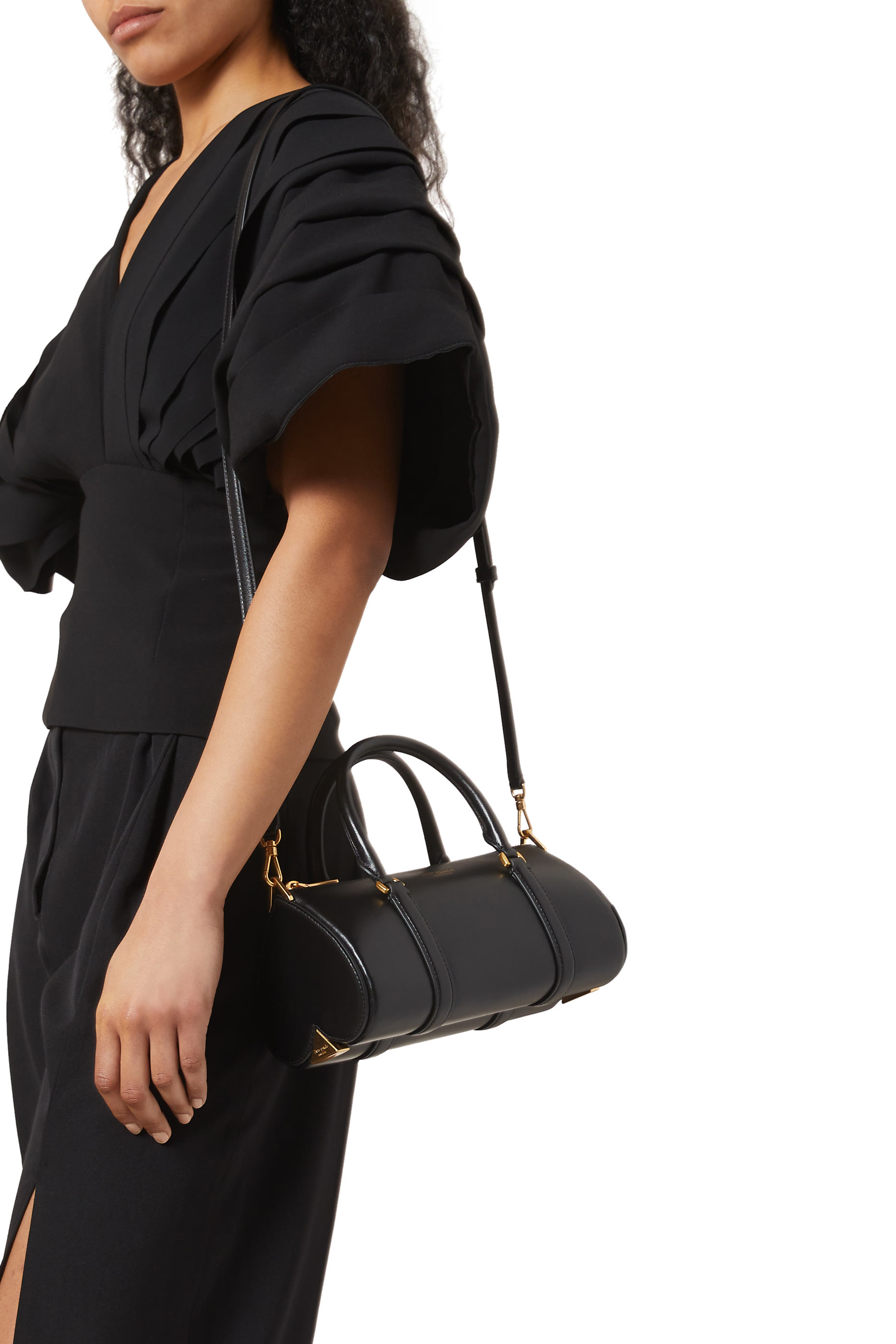 Leather Duffle Crossbody Bag