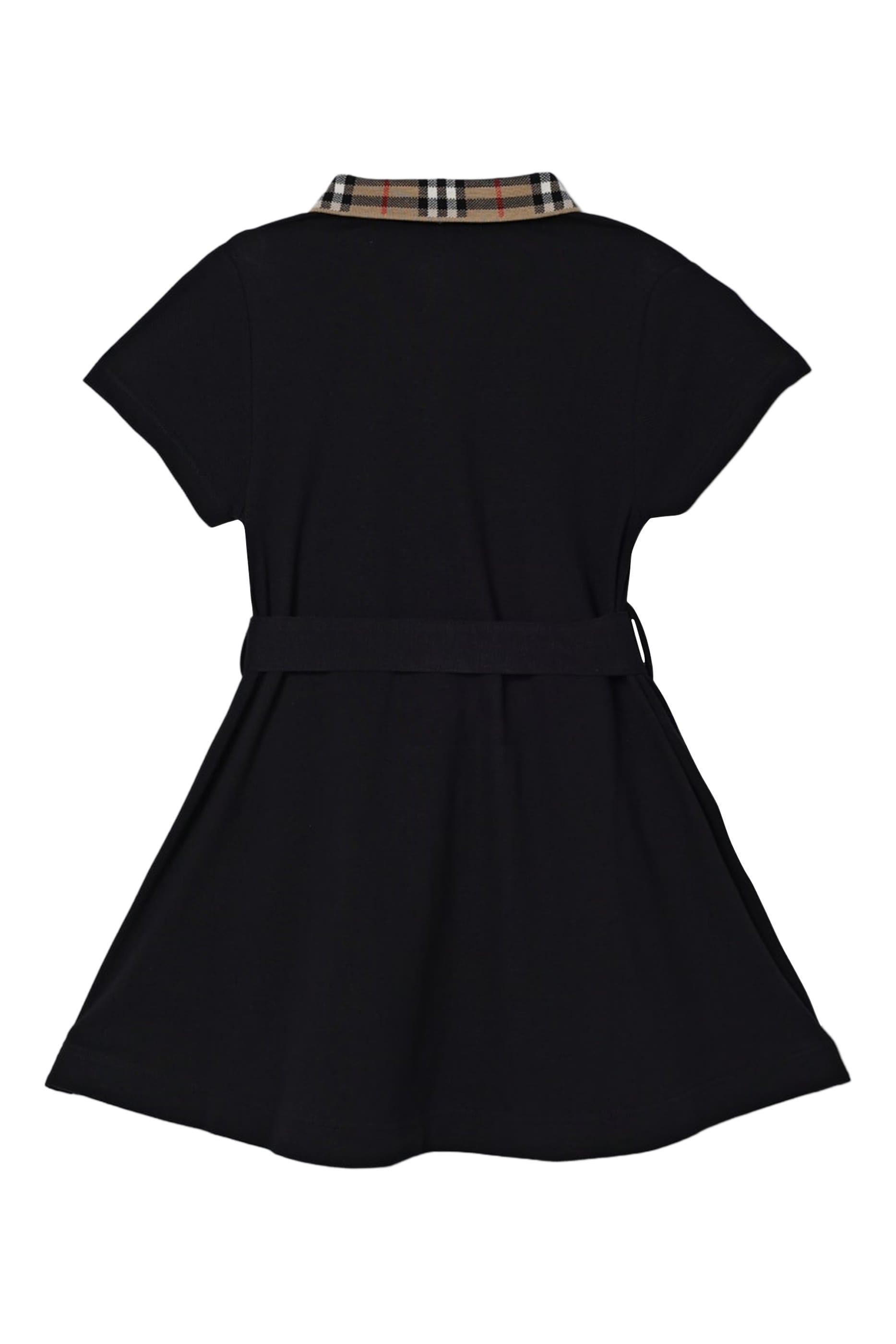 Kids Check Collar Cotton Polo Shirt Dress