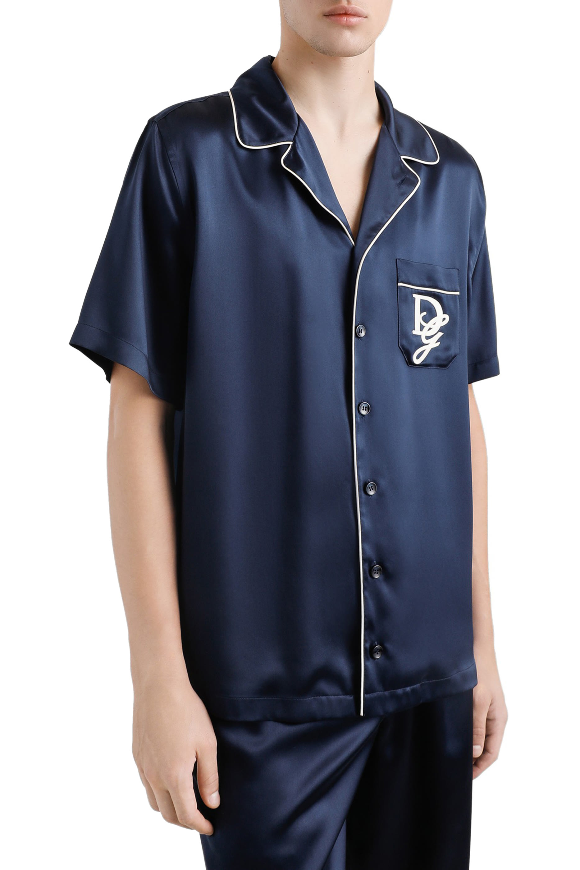 DG Logo Silk Satin Shirt