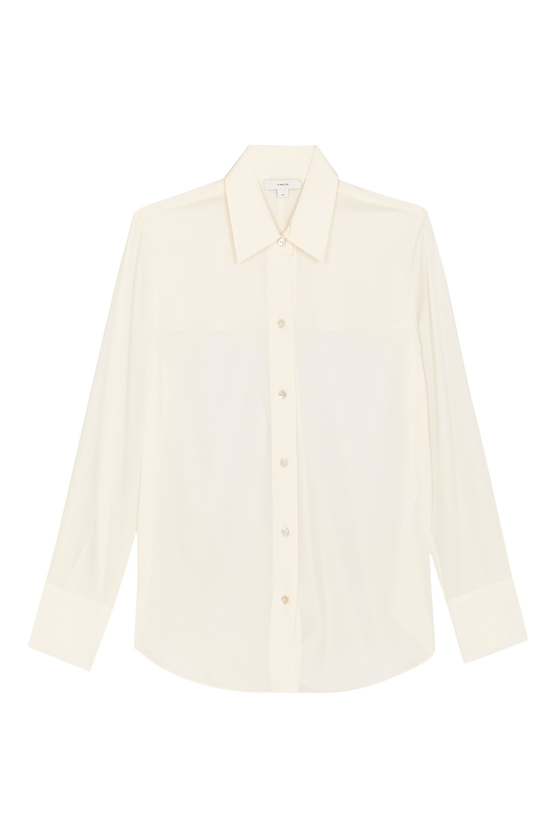 Stretch-Silk Button-Front Blouse 