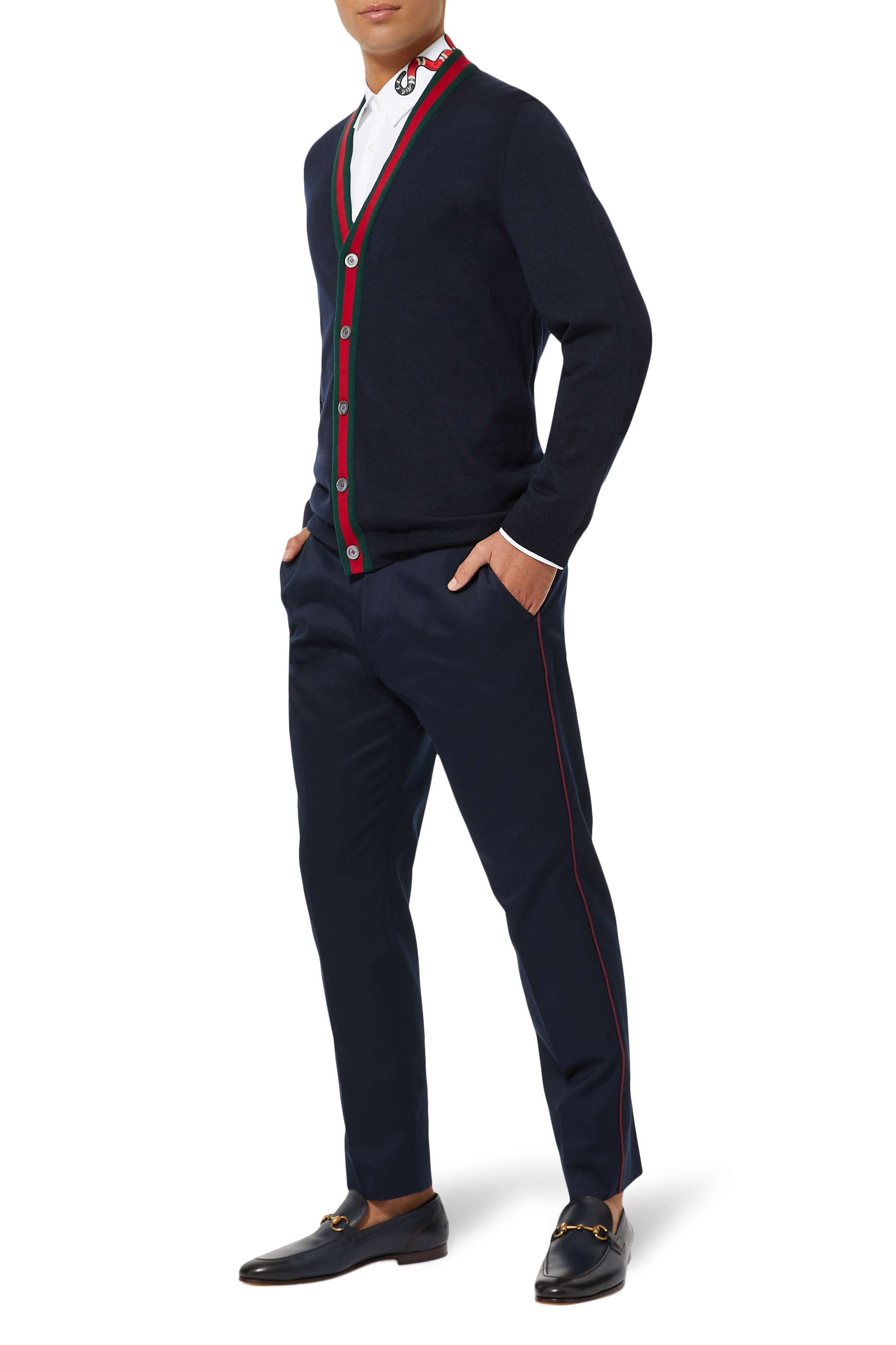 Wool Cardigan With Web