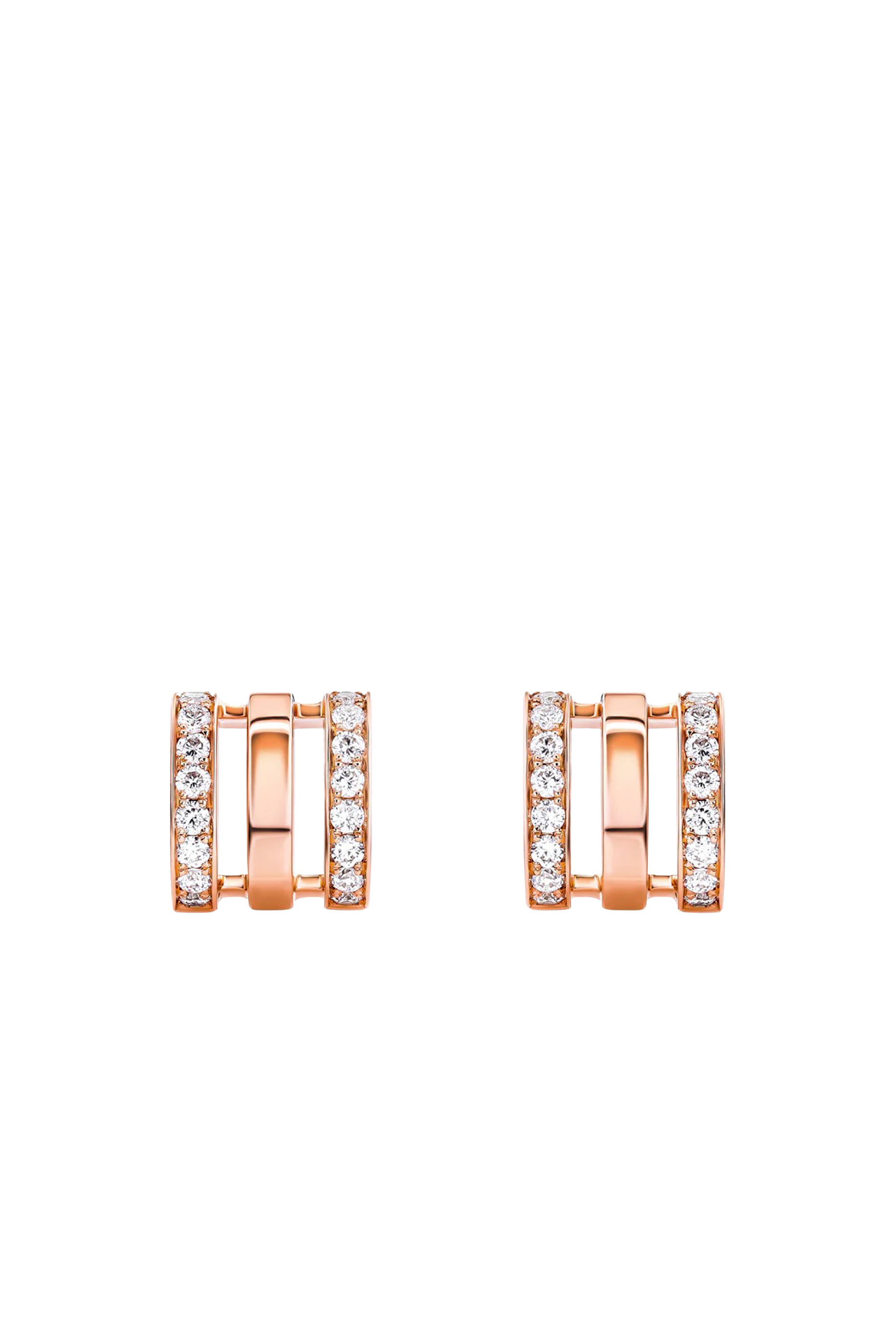 Wid Stud Earrings, 18k Rose Gold & Diamonds