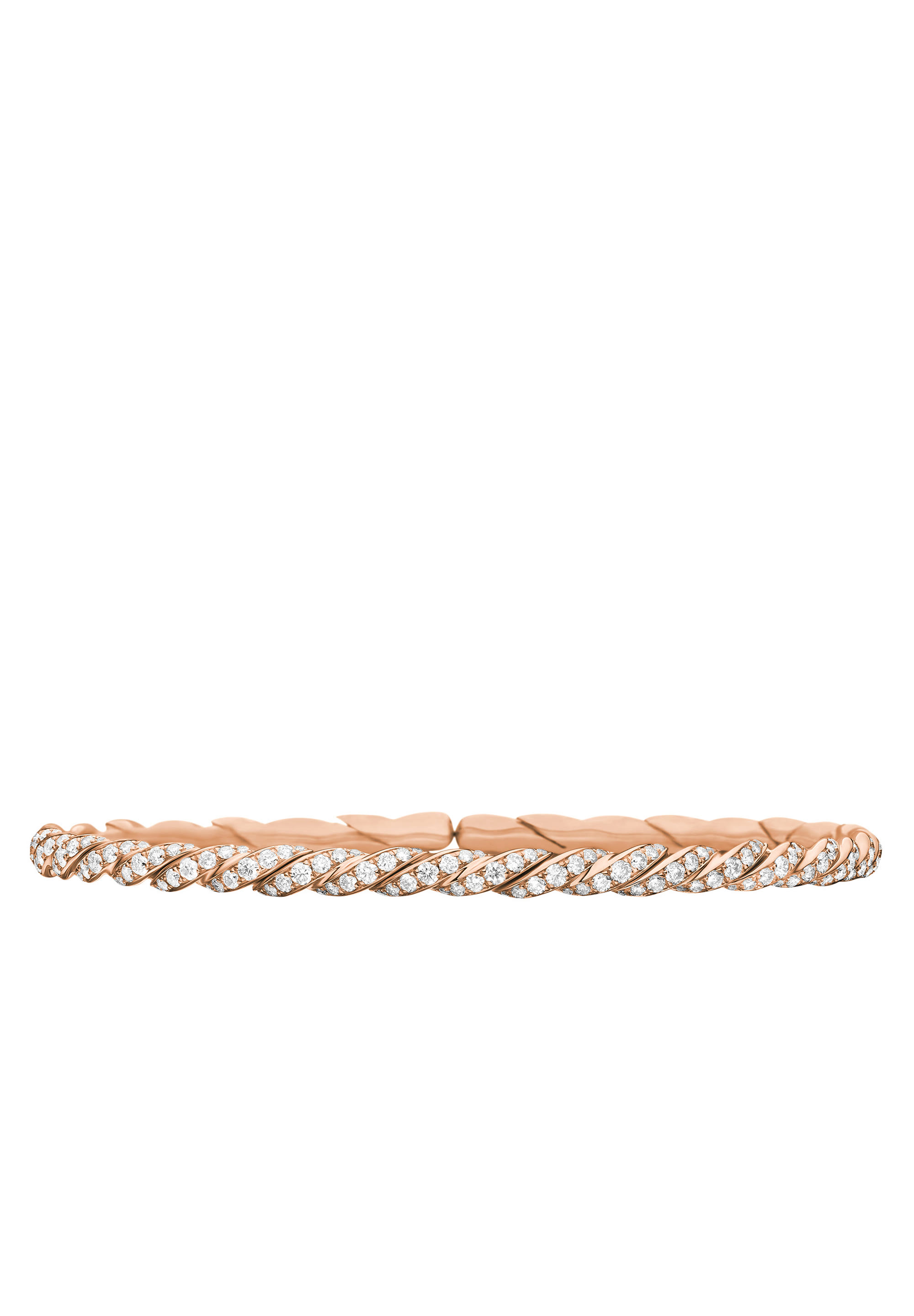 Sculpted Cable Flex Bracelet, 18K Rose Gold & Diamonds 