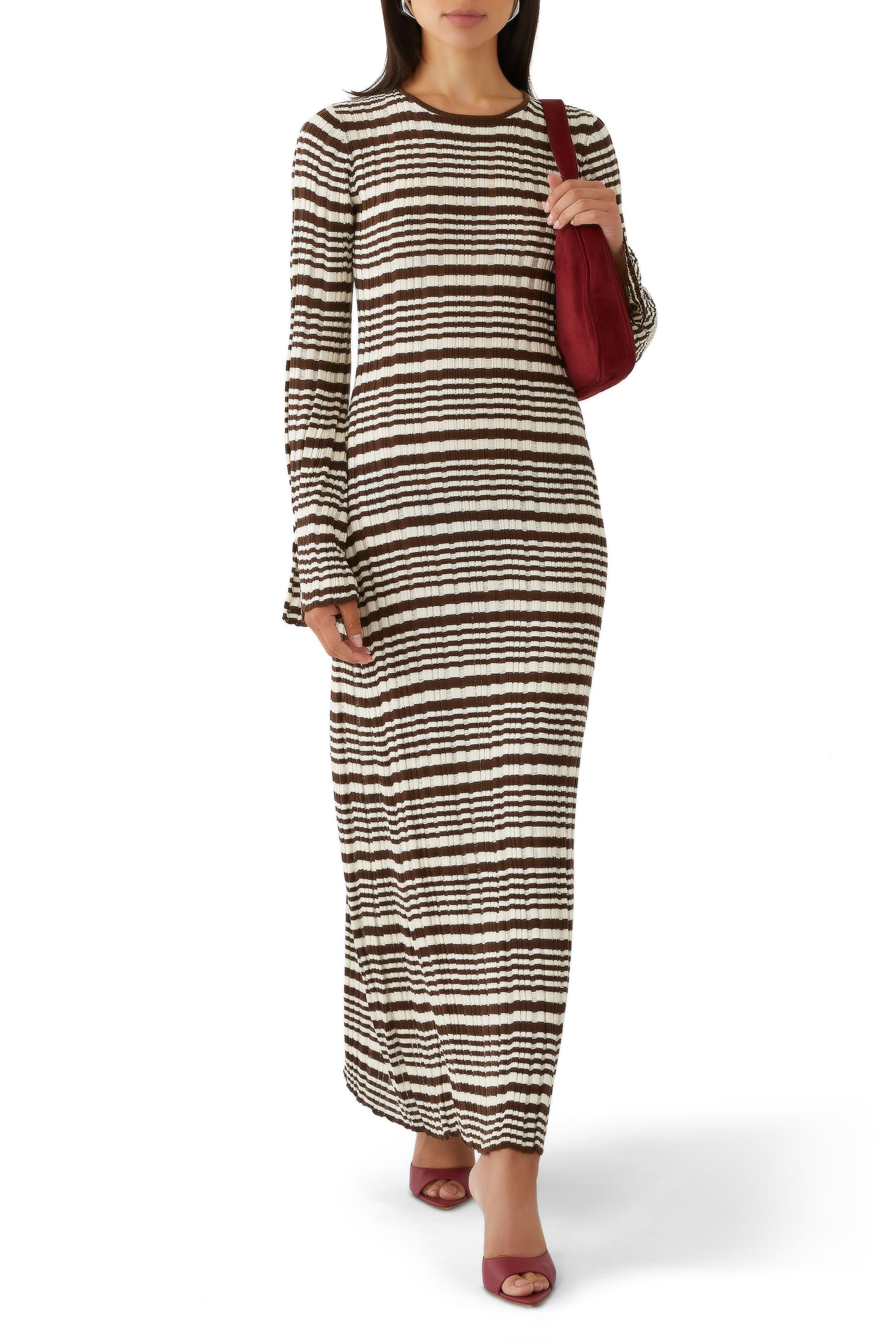 Rib Stripe Maxi Dress
